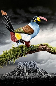 Acrylic Painting of Bird: 'Sin Arboles'