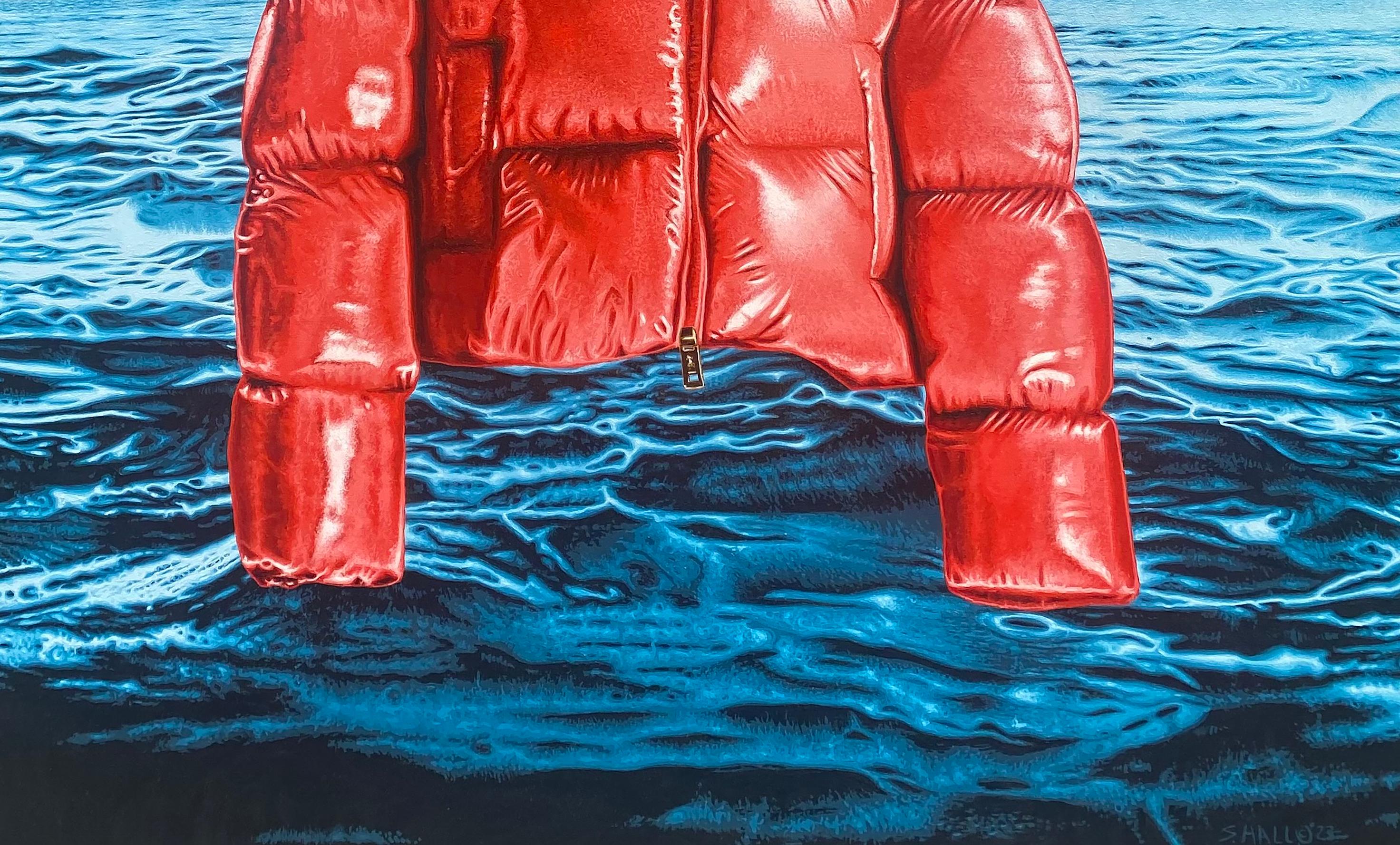 Red Relic - Blue Figurative Painting by Stephen Hall