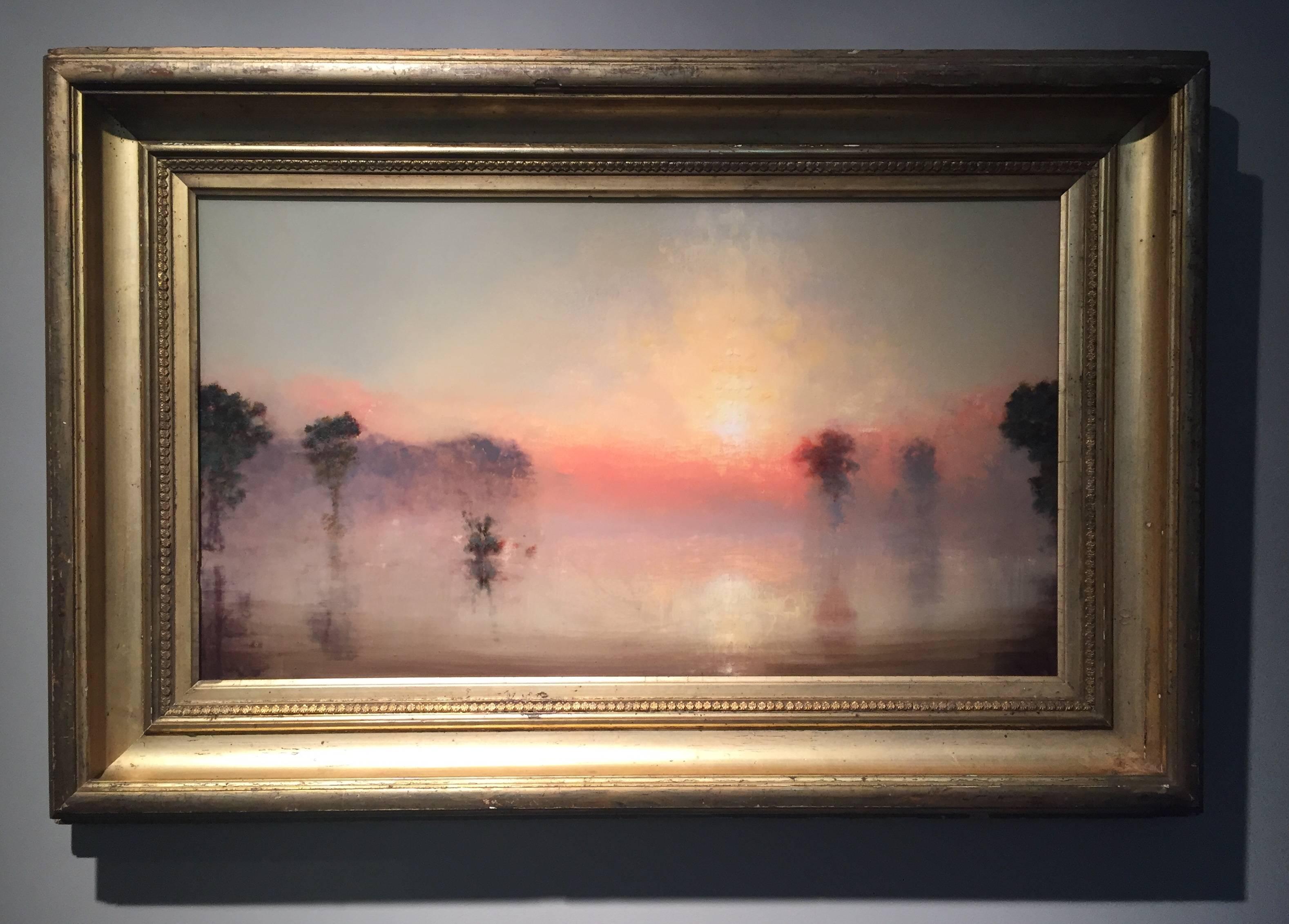 Flooded River  Luminous Dawn - Painting by Stephen Hannock