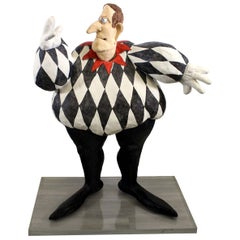 Stephen Hansen Jester Signed 1985 Papier Mache Caricature Handmade Sculpture
