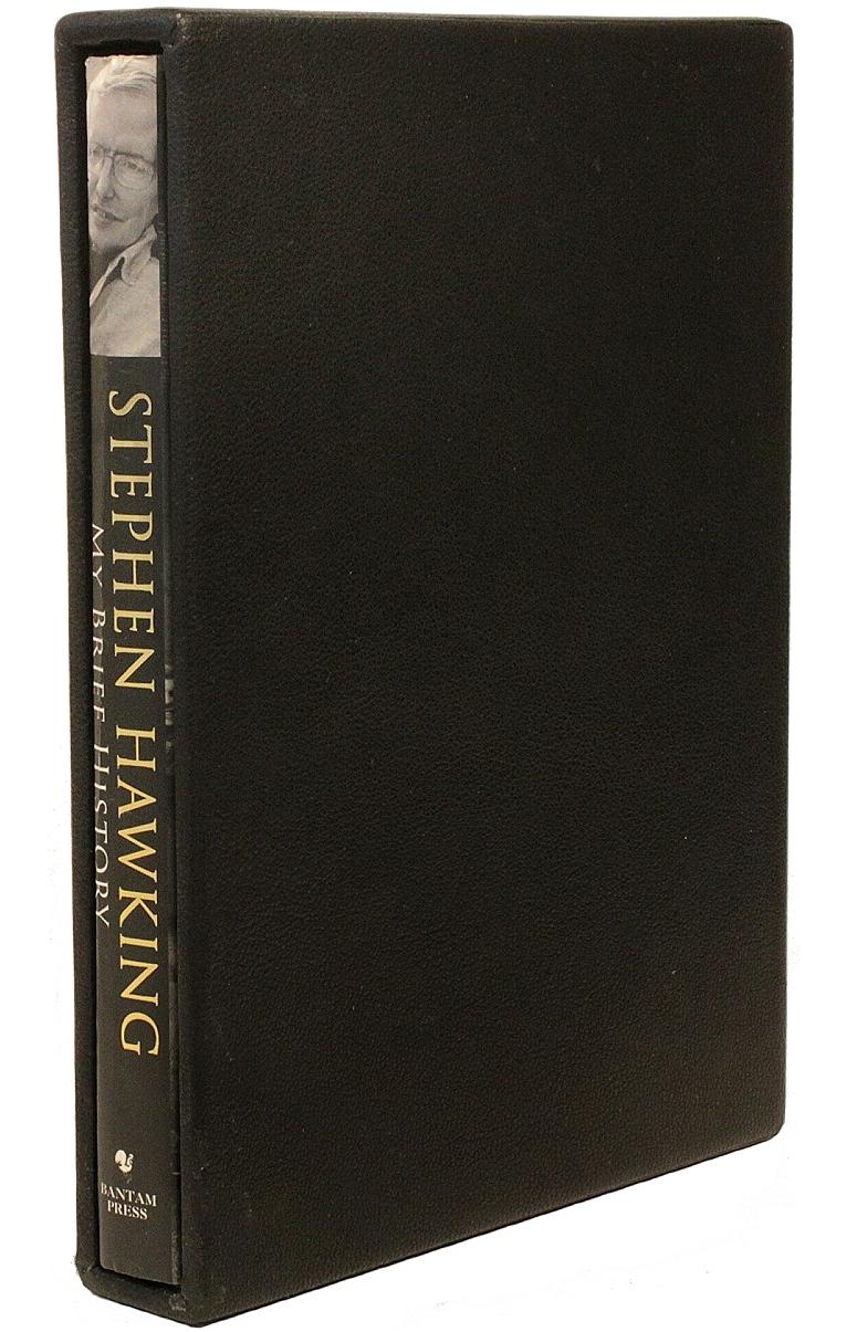 Fabric Stephen Hawking, My Brief History, 1st Ed Signed with Thumb Print of Hawking For Sale