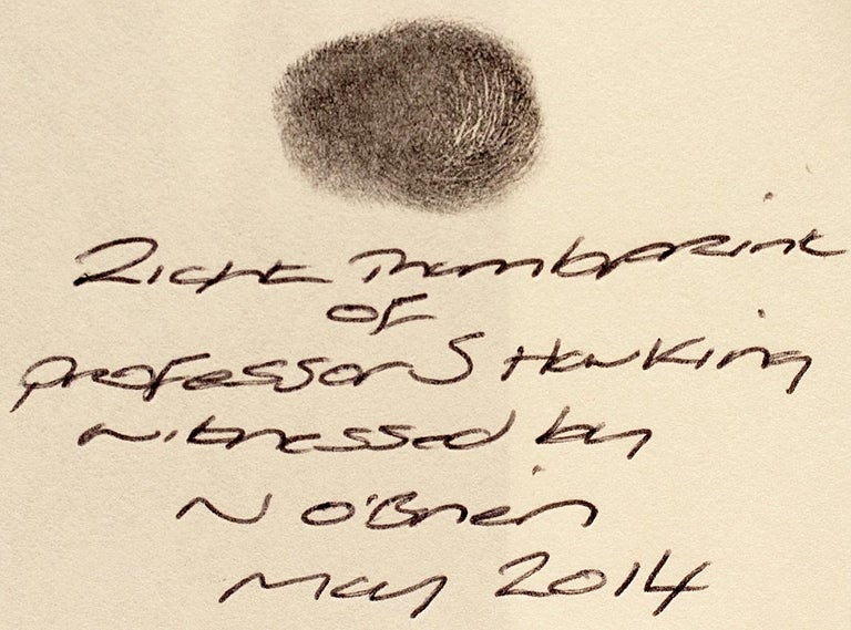 Stephen Hawking, My Brief History, 1st Ed Signed with Thumb Print of ...
