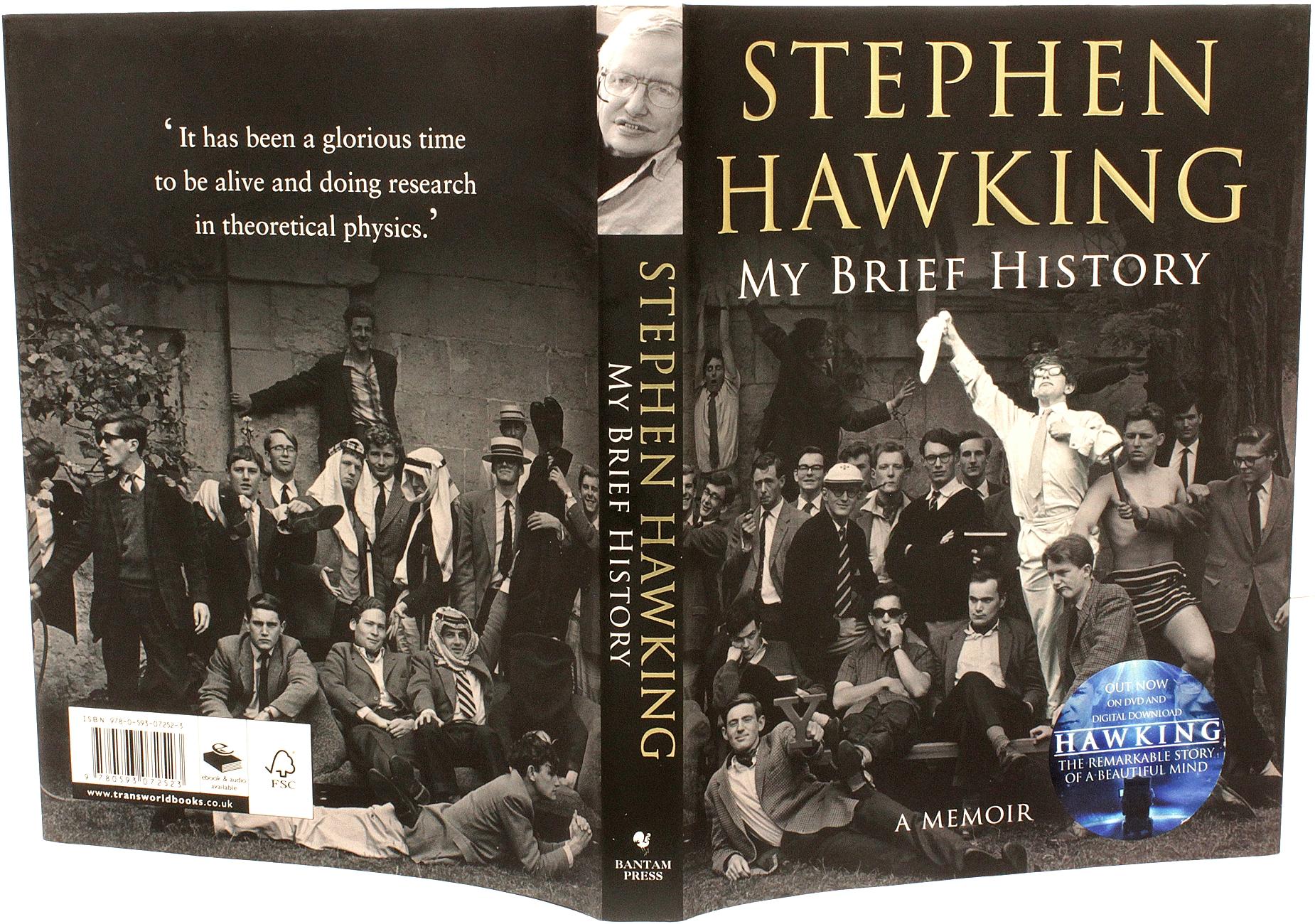 Anglais Stephens HAWKING. Ma brève histoire. 1ST ED - WITH HIS BLACK INK THUMB PRINT ! en vente