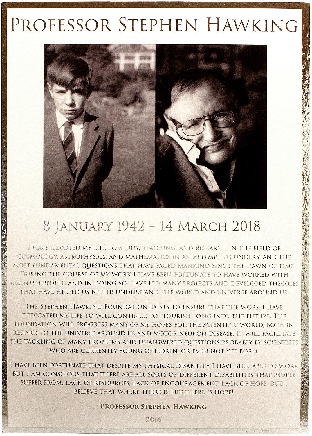 Stephens HAWKING. Starmus. 50 Years of Man in Space - HAWKING THUMB PRINT SIGNED ! en vente 6