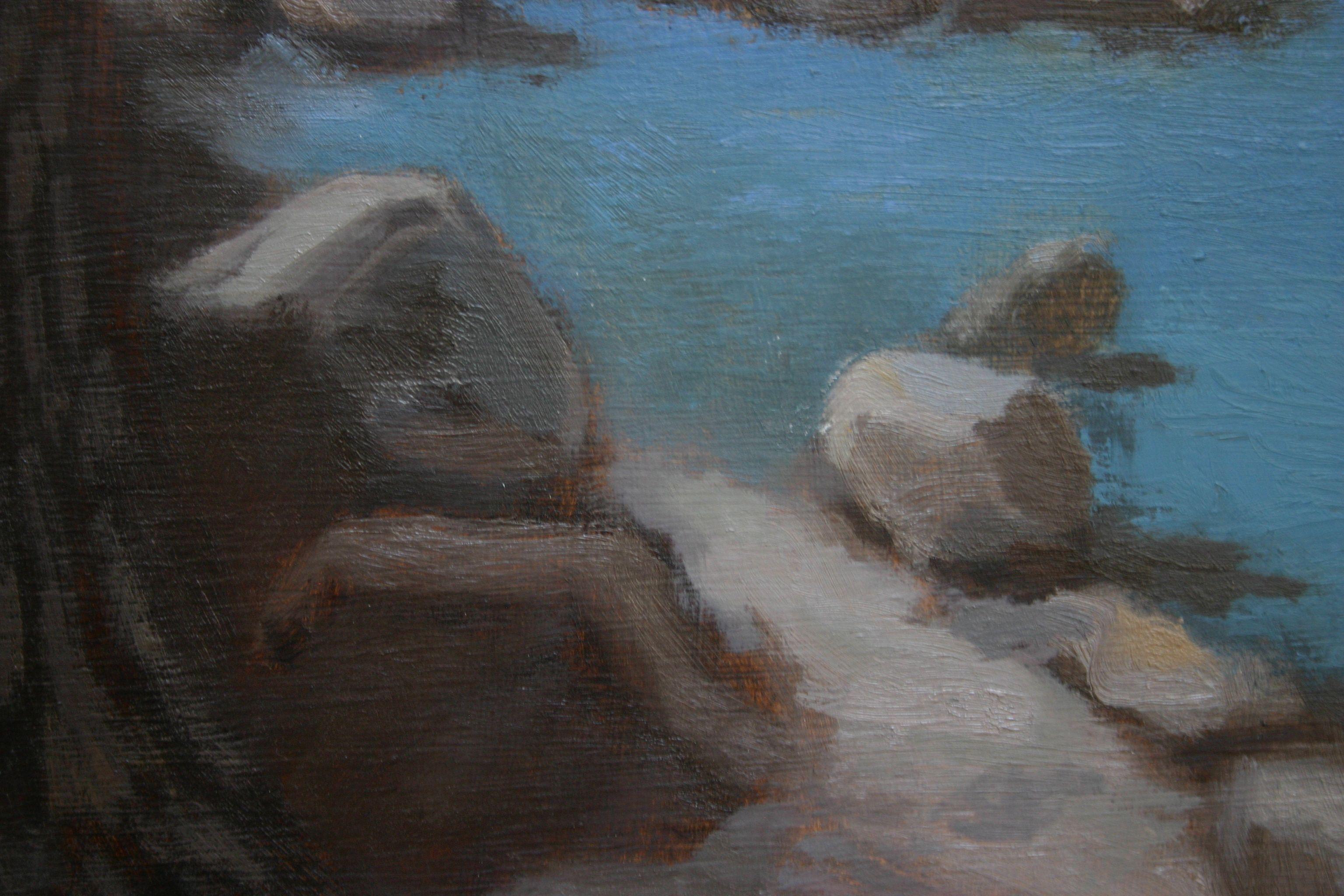 Lake Tahoe, Painting, Oil on MDF Panel For Sale 2