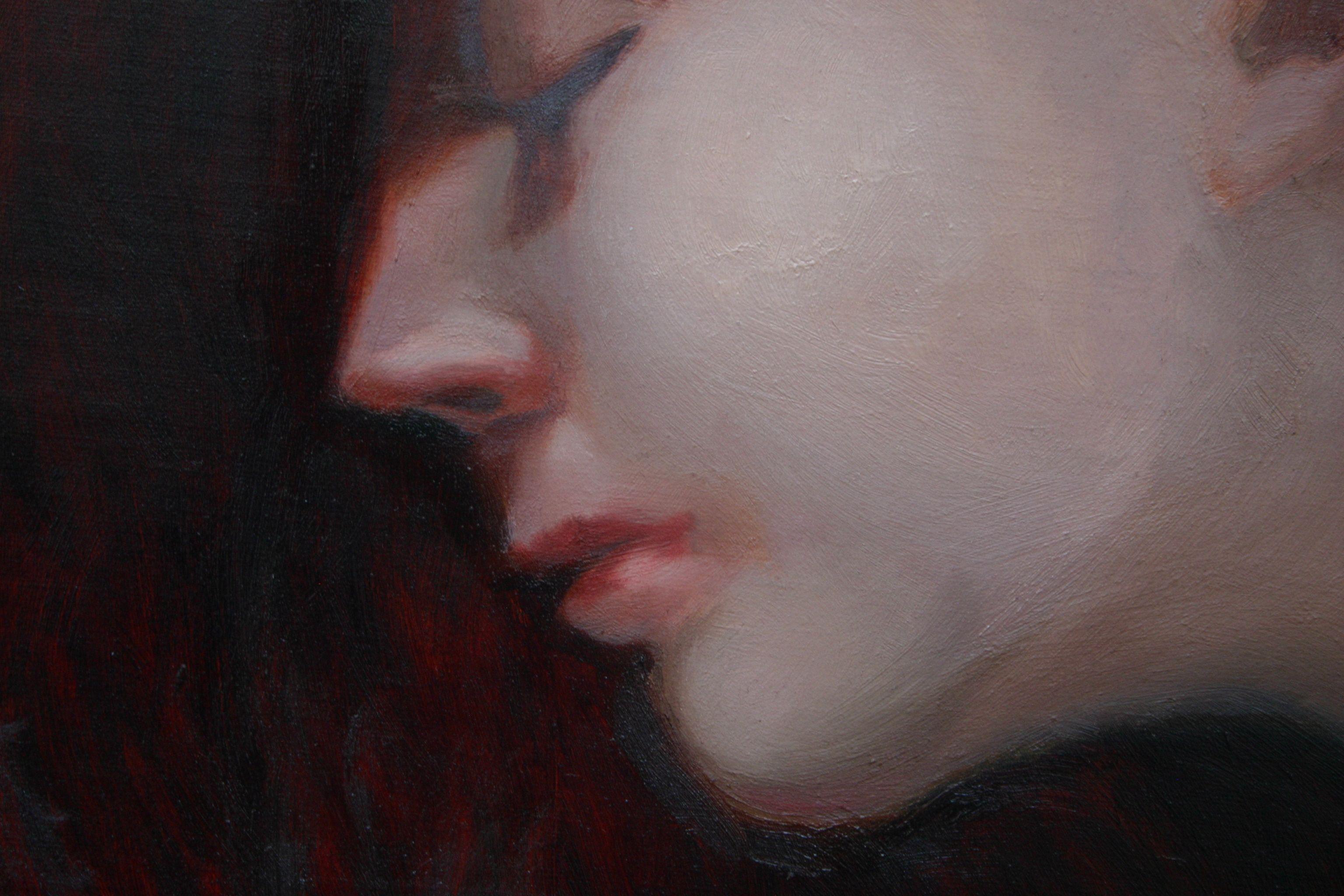 Rosa rossa, Pittura, Olio su tela - Painting Romantico di Stephen Haws