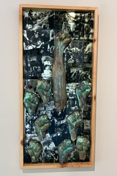 Reflect- 3D Reflective Mixed Media Narrative Cast Sculpture in Wooden Frame 