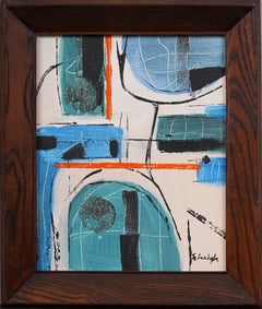 Importante Modernista Contemporáneo Expresionista Abstracto Enmarcado Pintura al óleo