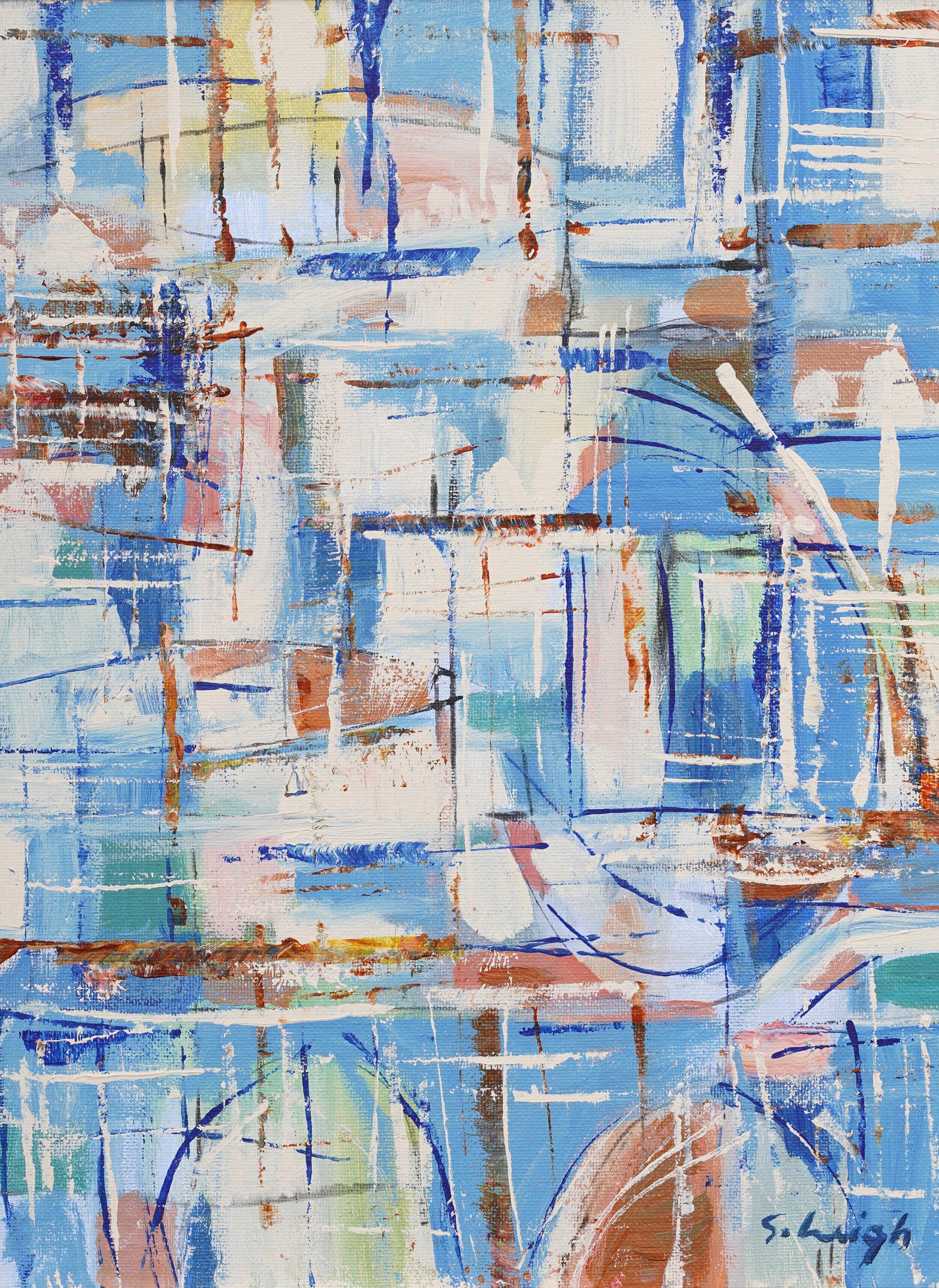Importante modernista espressionista astratto contemporaneo  Paesaggio dipinto ad olio - Abstract Painting Grigio di Stephen Heigh