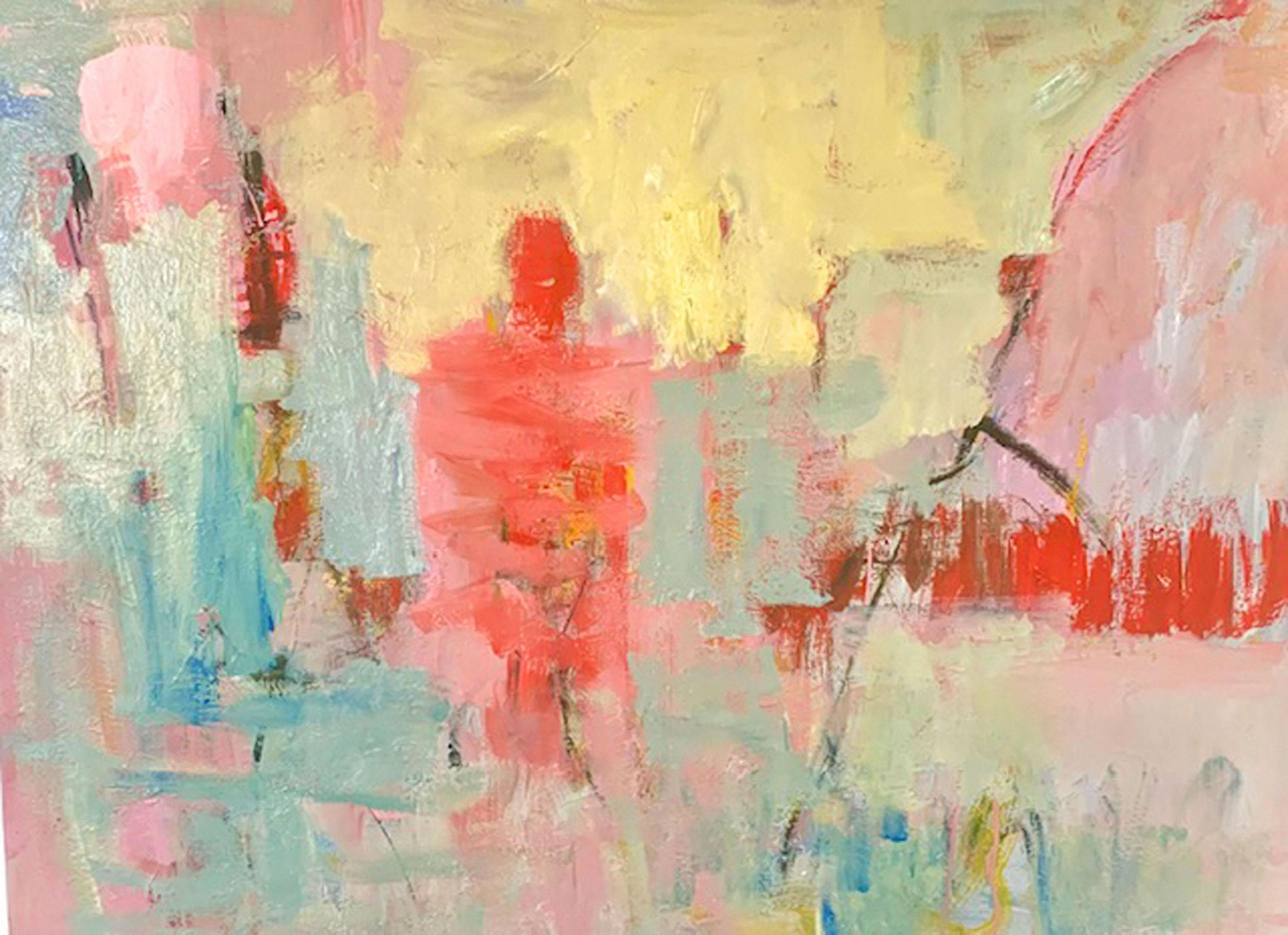 Stephen Henriques Abstract Painting - Ghost Study No. 2 / oil on canvas - vibrant, bold warm abstract figurative work 