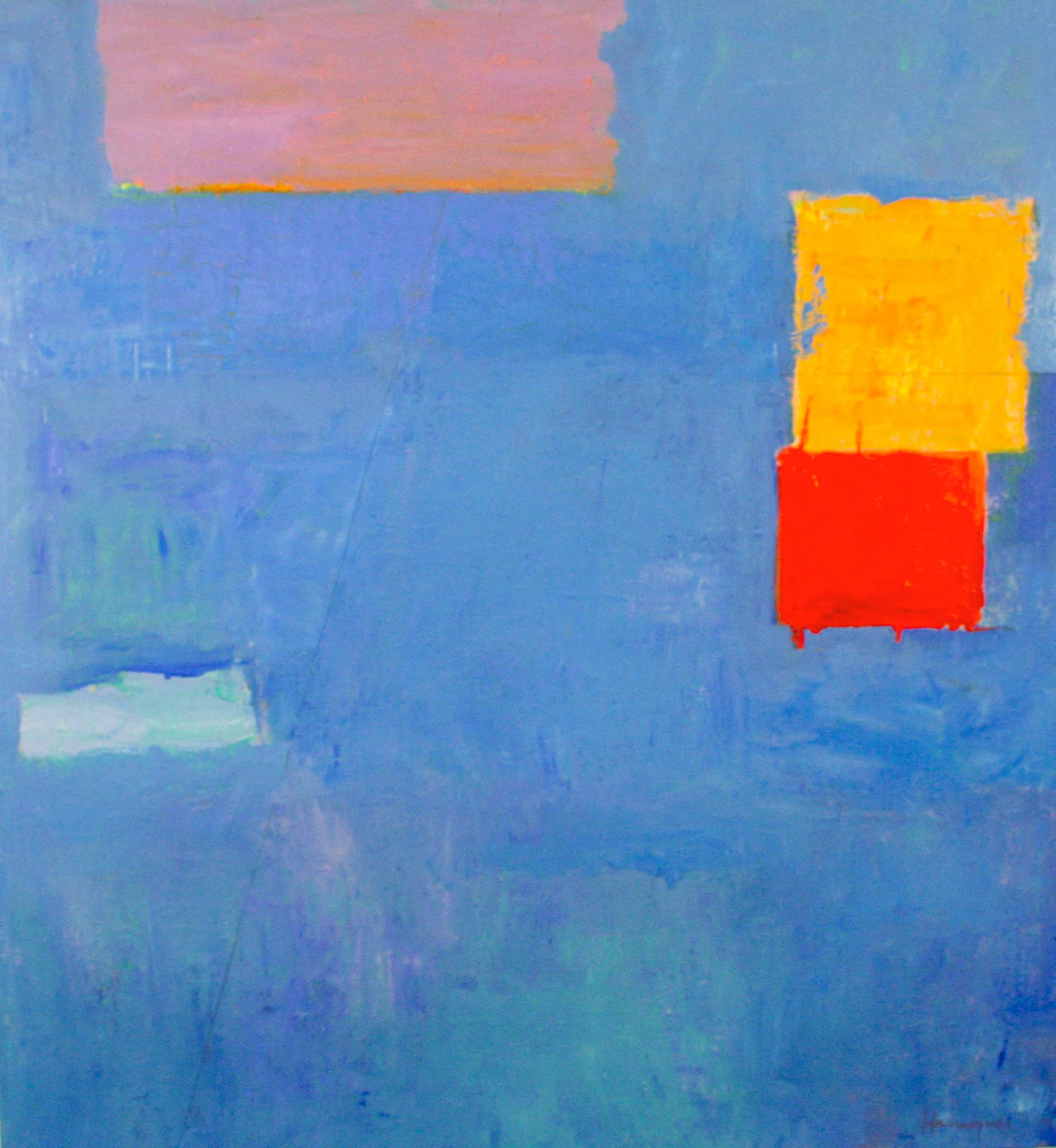 Kind of Blue / abstract geometric oil on canvas