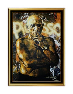 Stephen Holland Signed Hand Embellished Giclee On Canvas Pablo Picasso Large Art