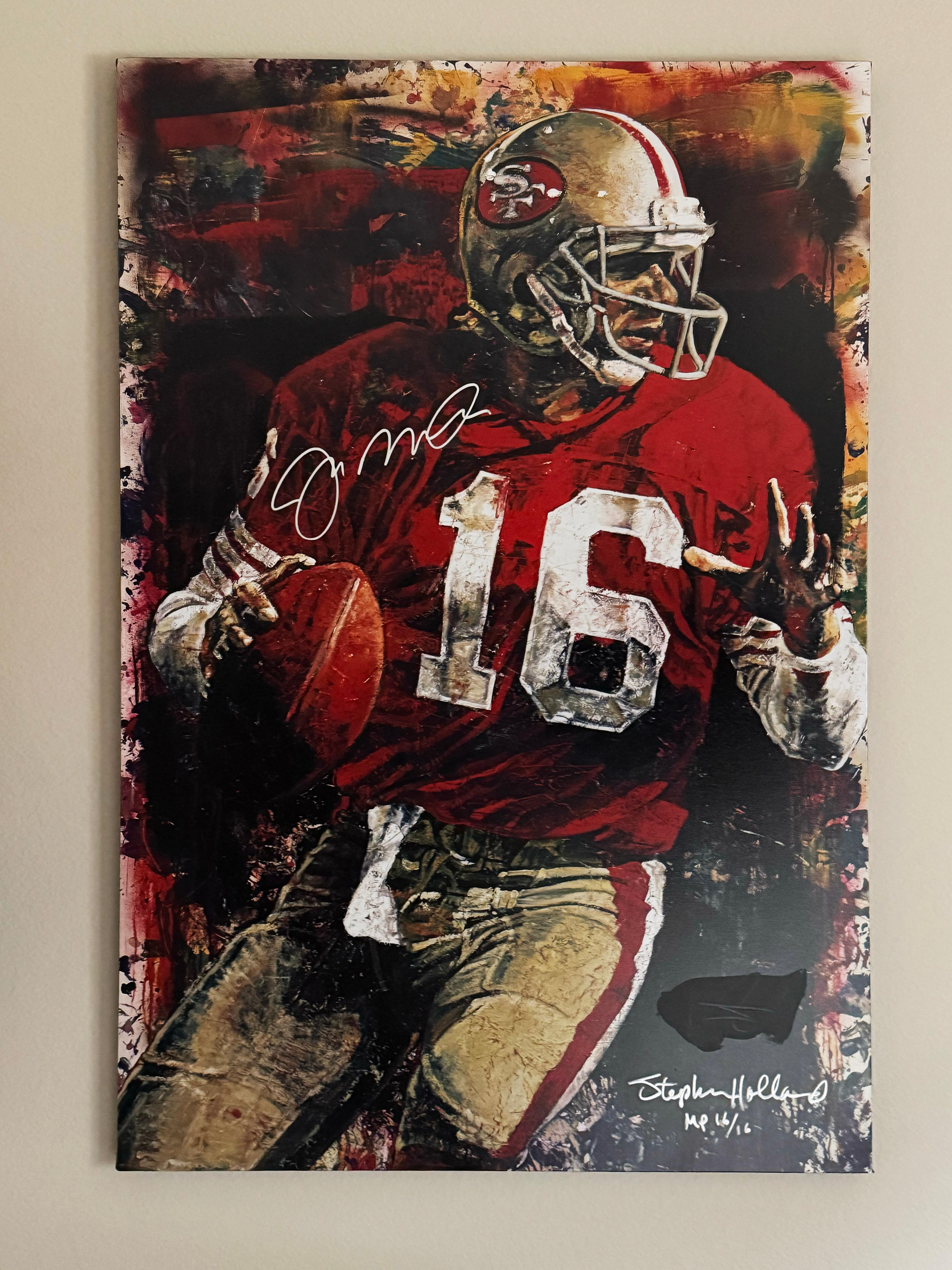 Joe Montana MP16/16 — Hand-Embellished Giclée Signed by Artist and Athlete For Sale 2