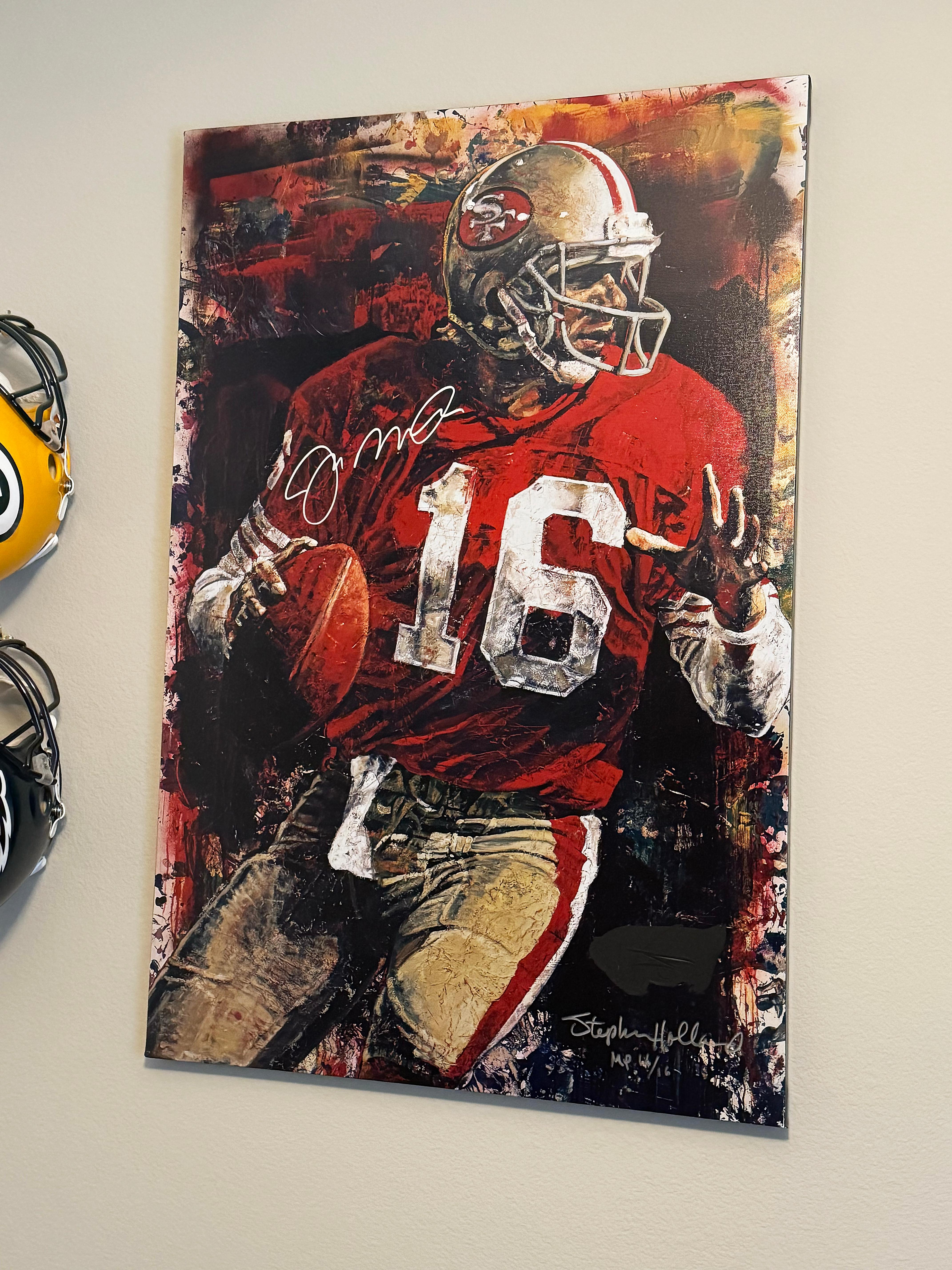 Joe Montana MP16/16 — Hand-Embellished Giclée Signed by Artist and Athlete For Sale 4