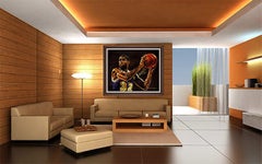 STEPHEN HOLLAND Original Giclee on CANVAS Magic Johnson Signed Basketball Art