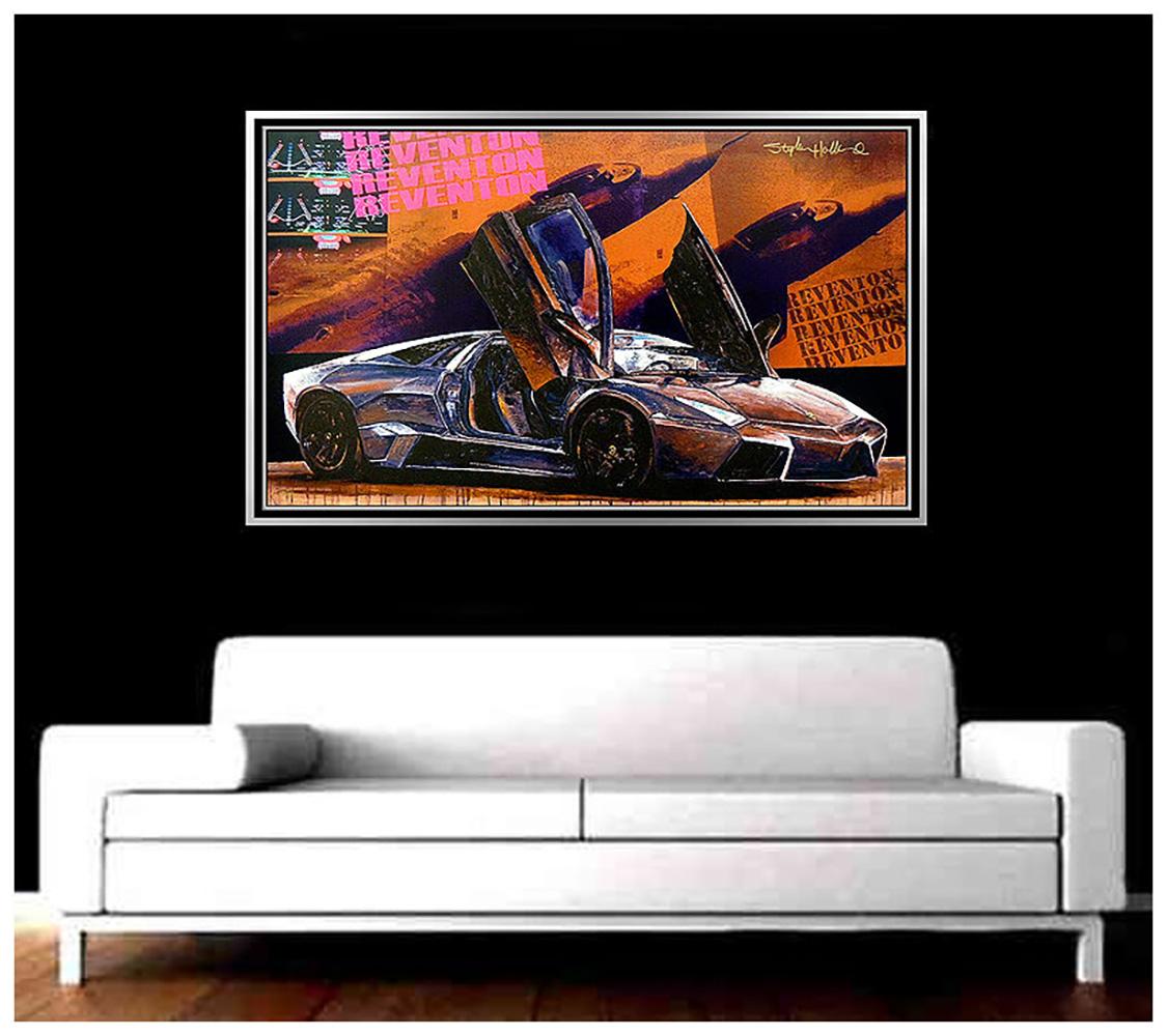 Stephen Holland Still-Life Print - STEPHEN HOLLAND Original Giclee on CANVAS Signed Lamborghini Sports Car Artwork