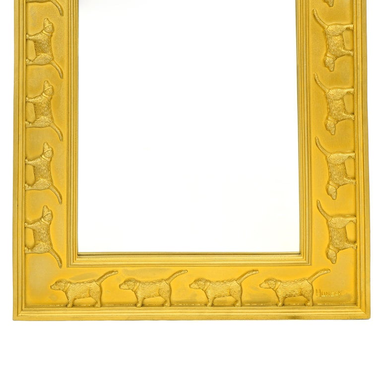 Wood Stephen Huneck Labrador Retriever Mirror For Sale
