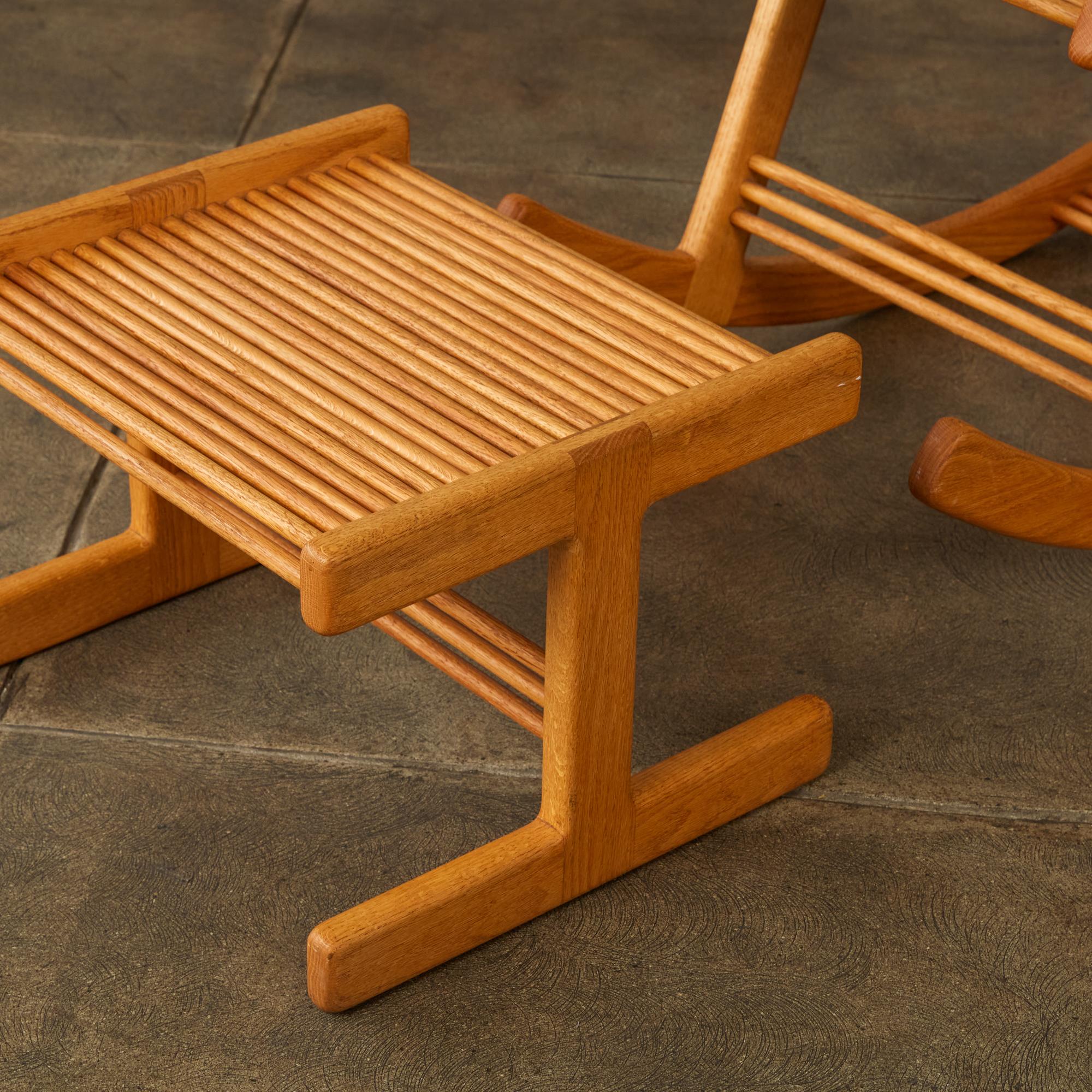 Stephen Hynson Oak Dowel Rocking Chair and Ottoman 3