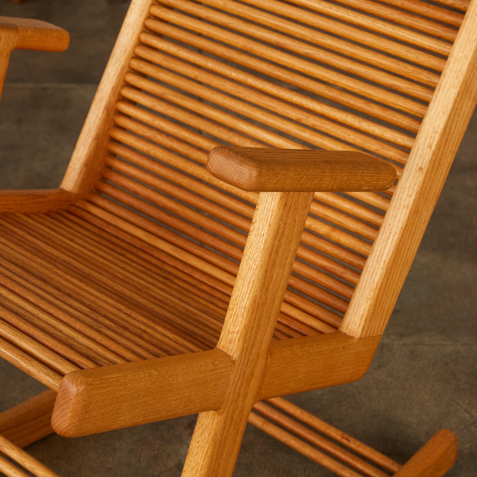 Stephen Hynson Oak Dowel Rocking Chair and Ottoman 4