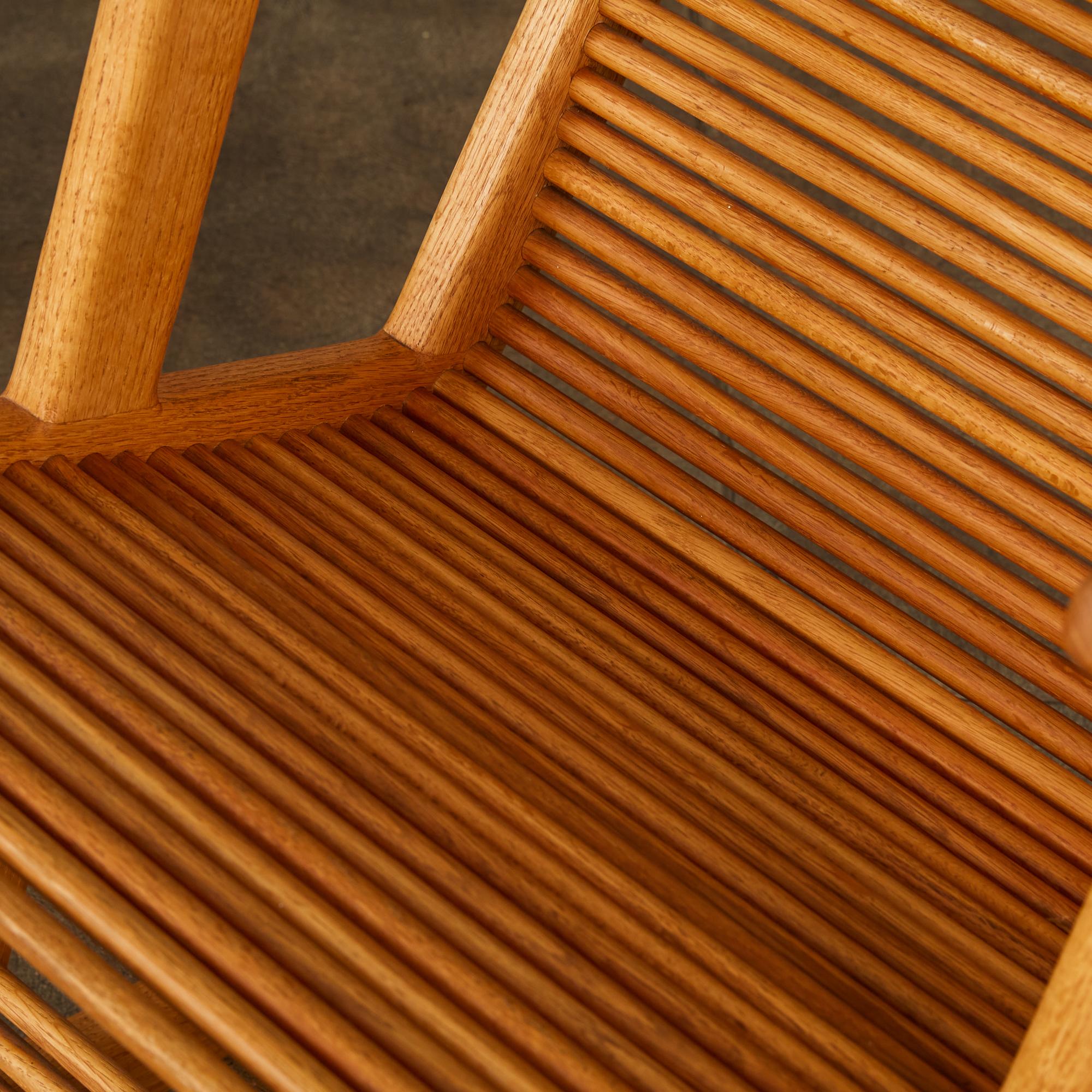 Stephen Hynson Oak Dowel Rocking Chair and Ottoman 6