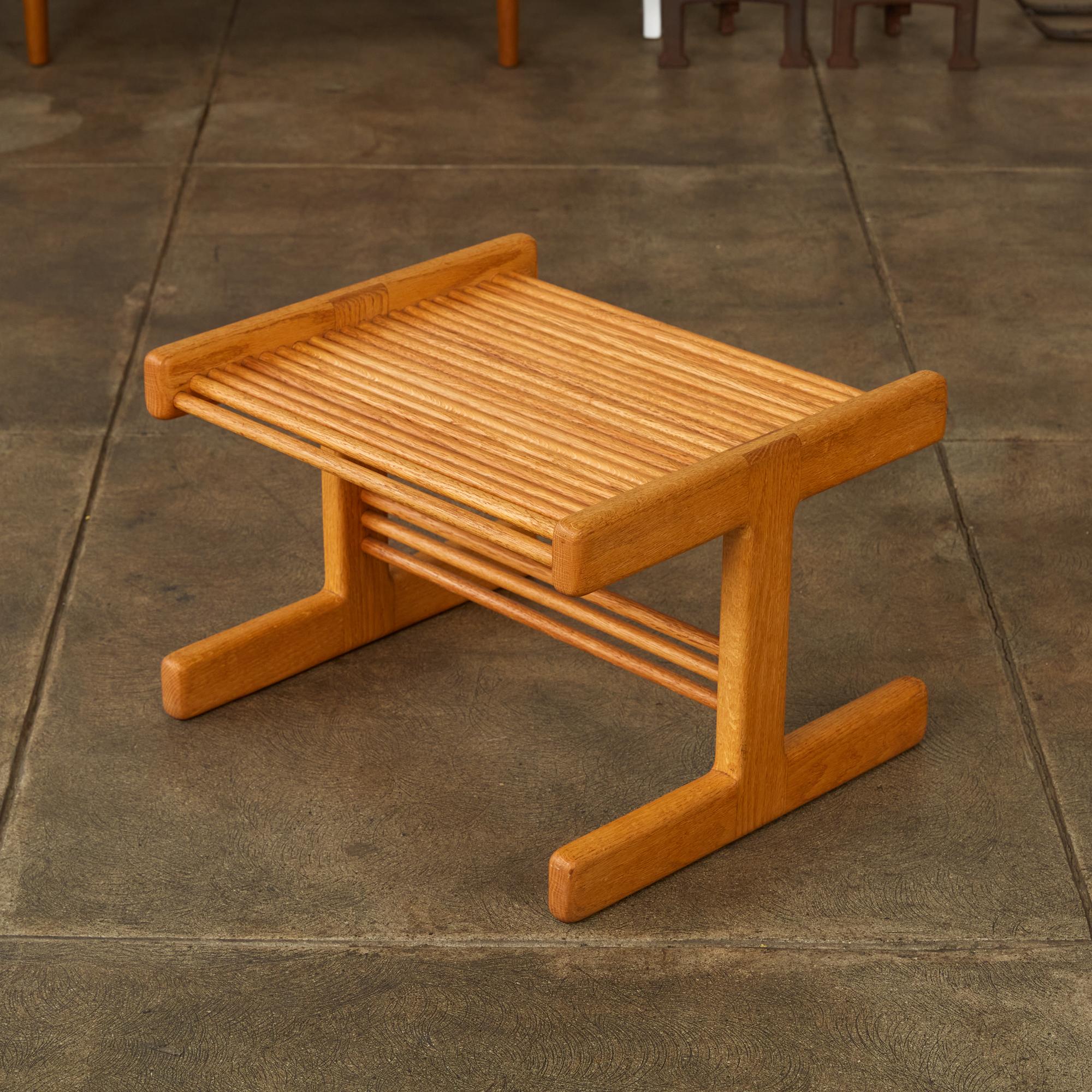 Late 20th Century Stephen Hynson Oak Dowel Rocking Chair and Ottoman