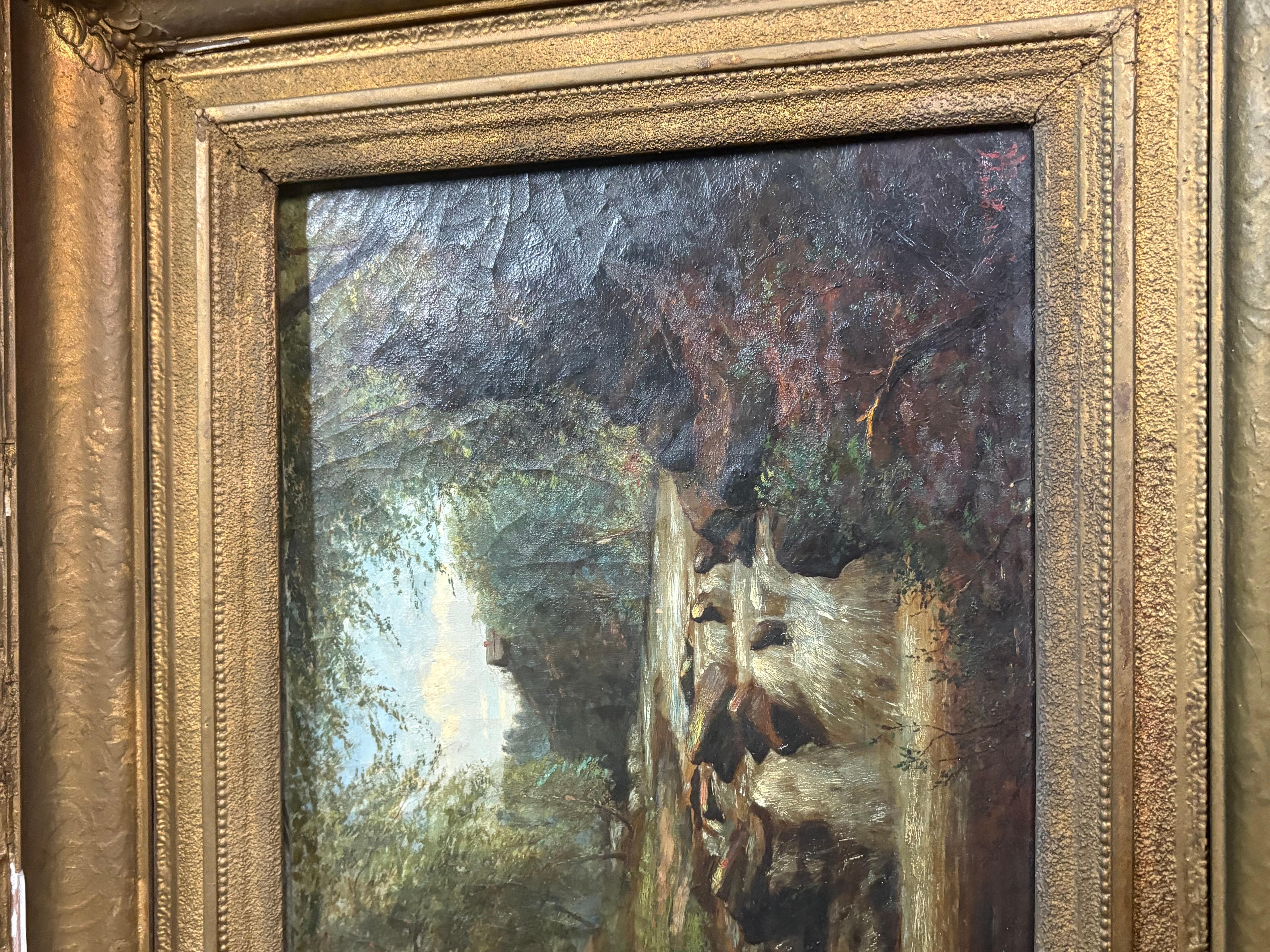 Stephen J. Shaughnessy 19th Century Original Oil Painting On Canvas “Fall Kill”. Condition of the painting is good. Frame has wear due to age some chips. Measures 27x21