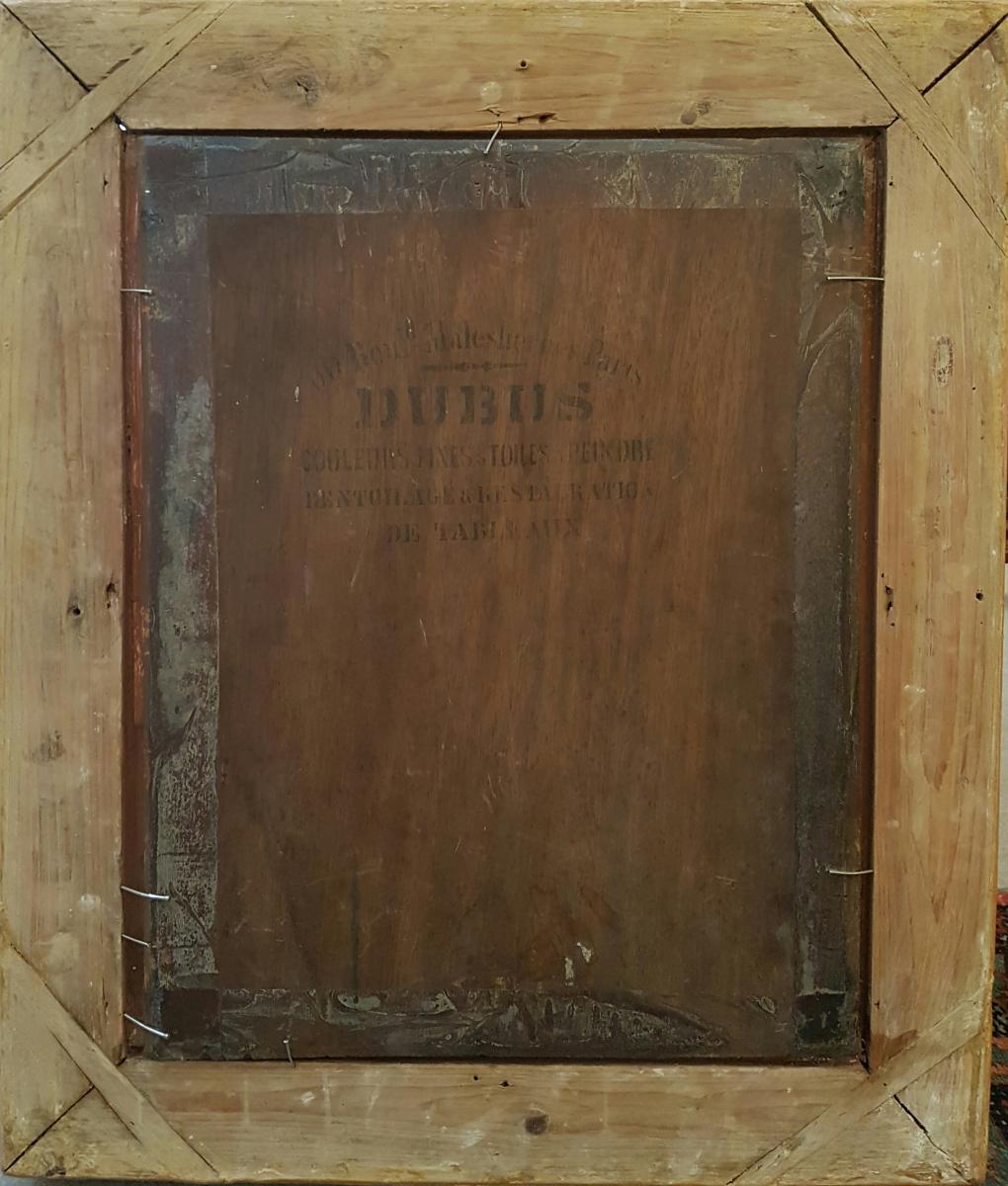 JACOB Peinture académique française du 19ème siècle Femme élégante jouant de la mandoline à l'intérieur - Académique Painting par Stephen Jacob