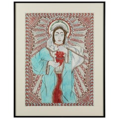 Stephen JM Palmer Sacred Heart Ma Mère Ma Confiance Outsider Art Painting