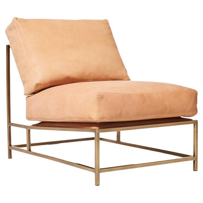 Natural Veg Tan Leather & Antique Brass Chair