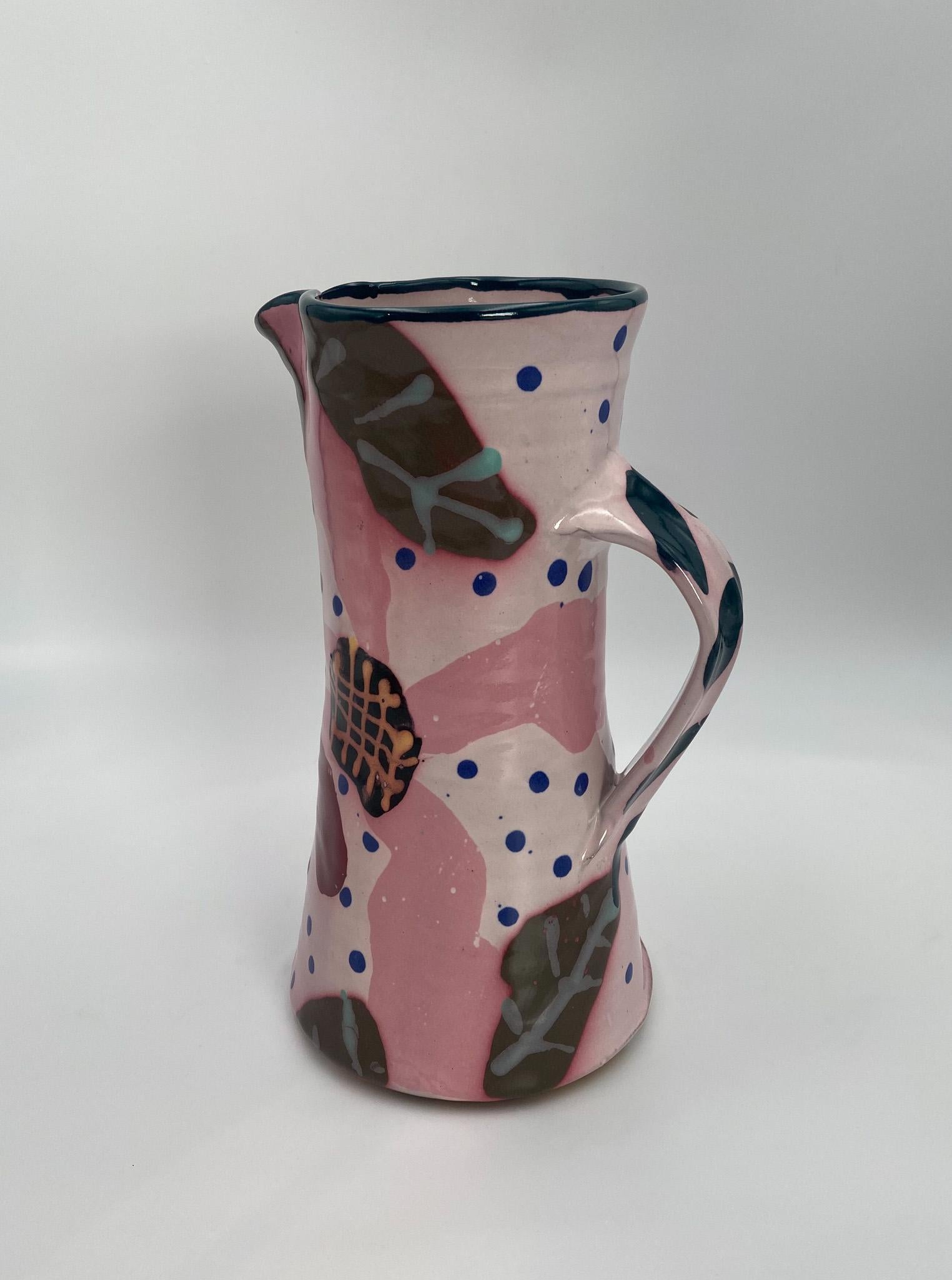 Stephen Kilborn Art Pottery Ceramic Pitcher,  United States, 1990's  In Good Condition For Sale In Costa Mesa, CA