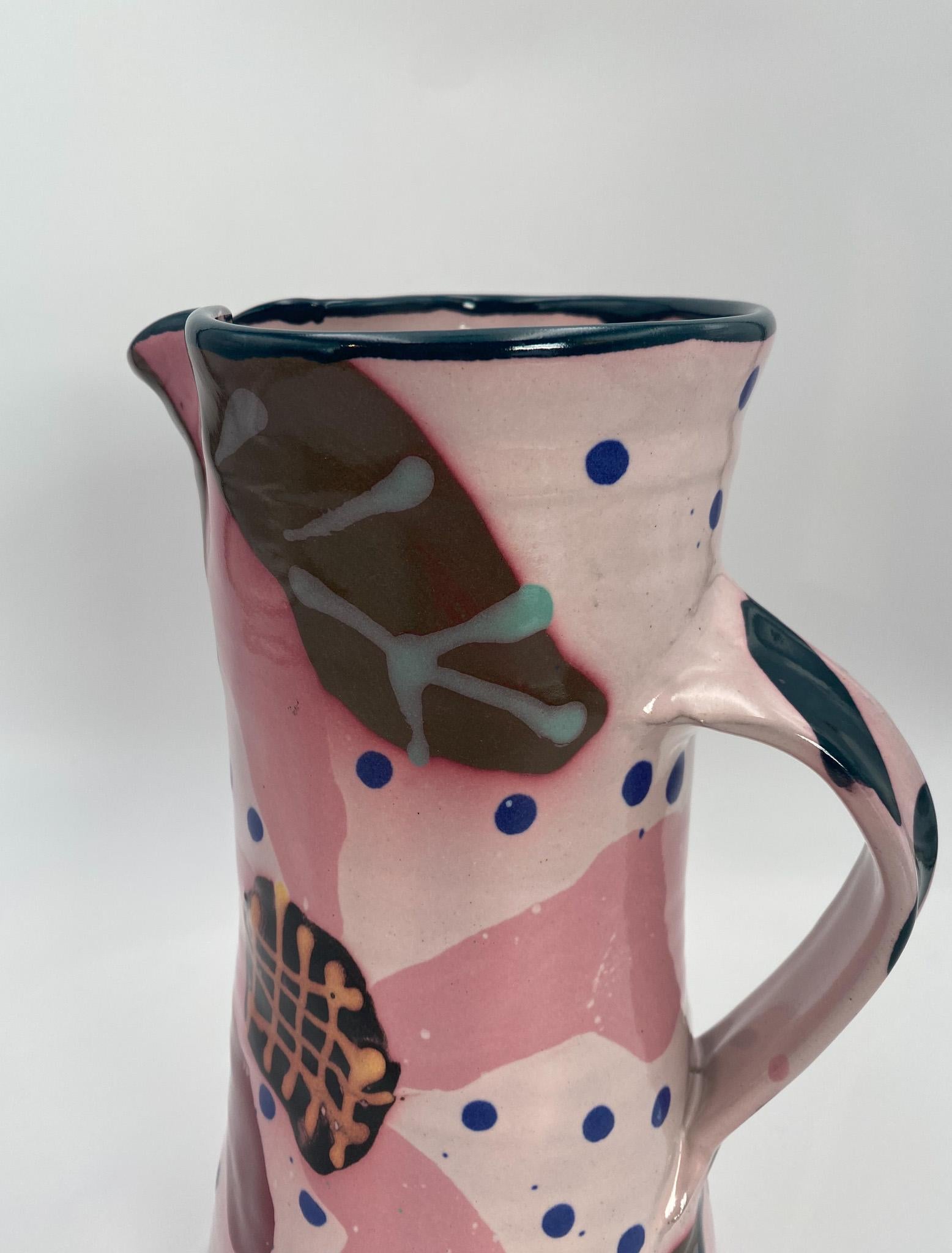 20th Century Stephen Kilborn Art Pottery Ceramic Pitcher,  United States, 1990's  For Sale