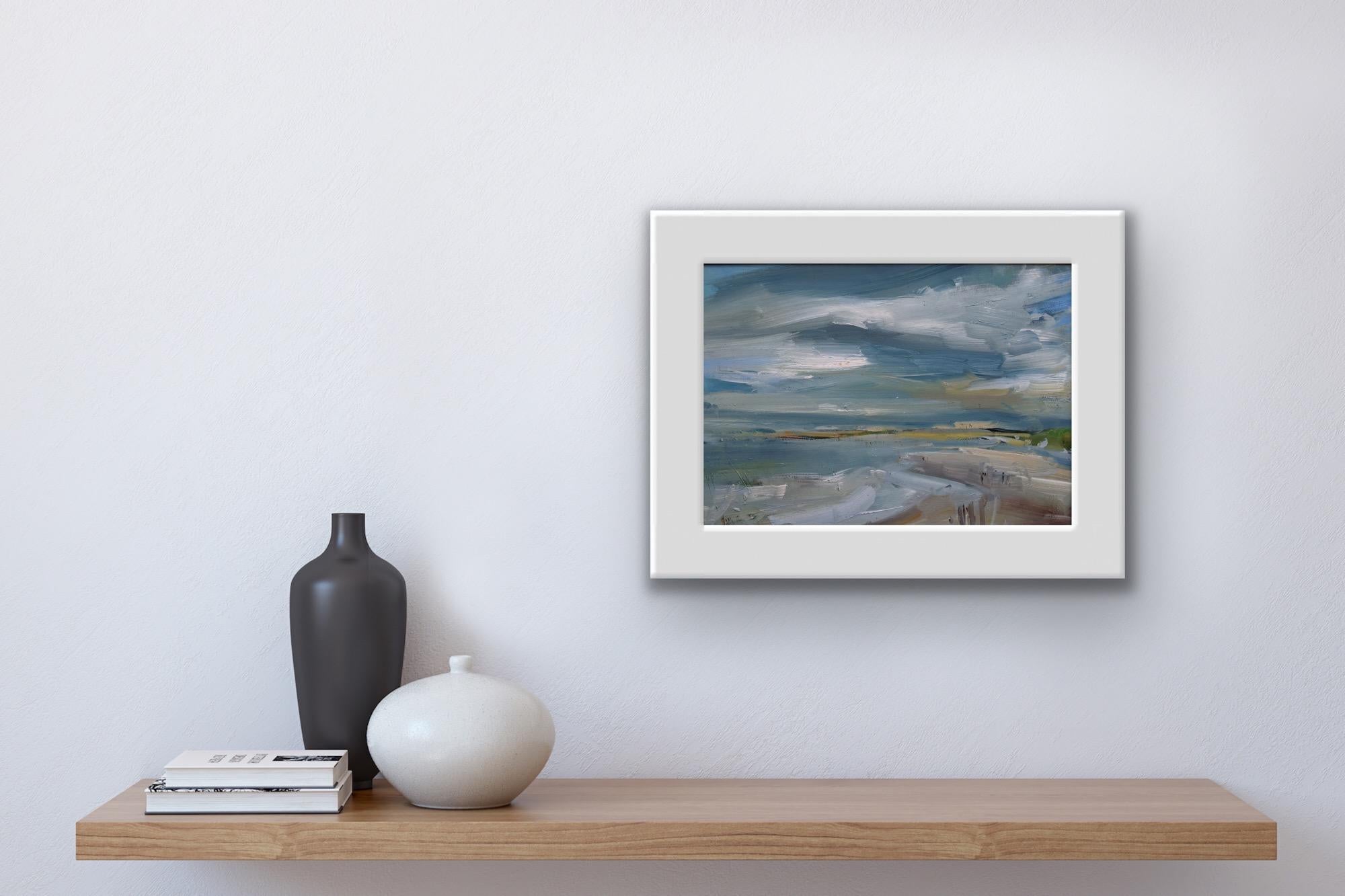 Ebbing Tide, Abstract Seascape, Original Landscape Painting, Framed Artwork For Sale 1