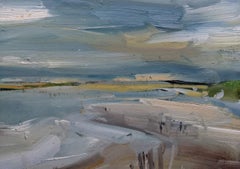 Ebbing Tide, Abstract Seascape, Original Landscape Painting, Framed Artwork