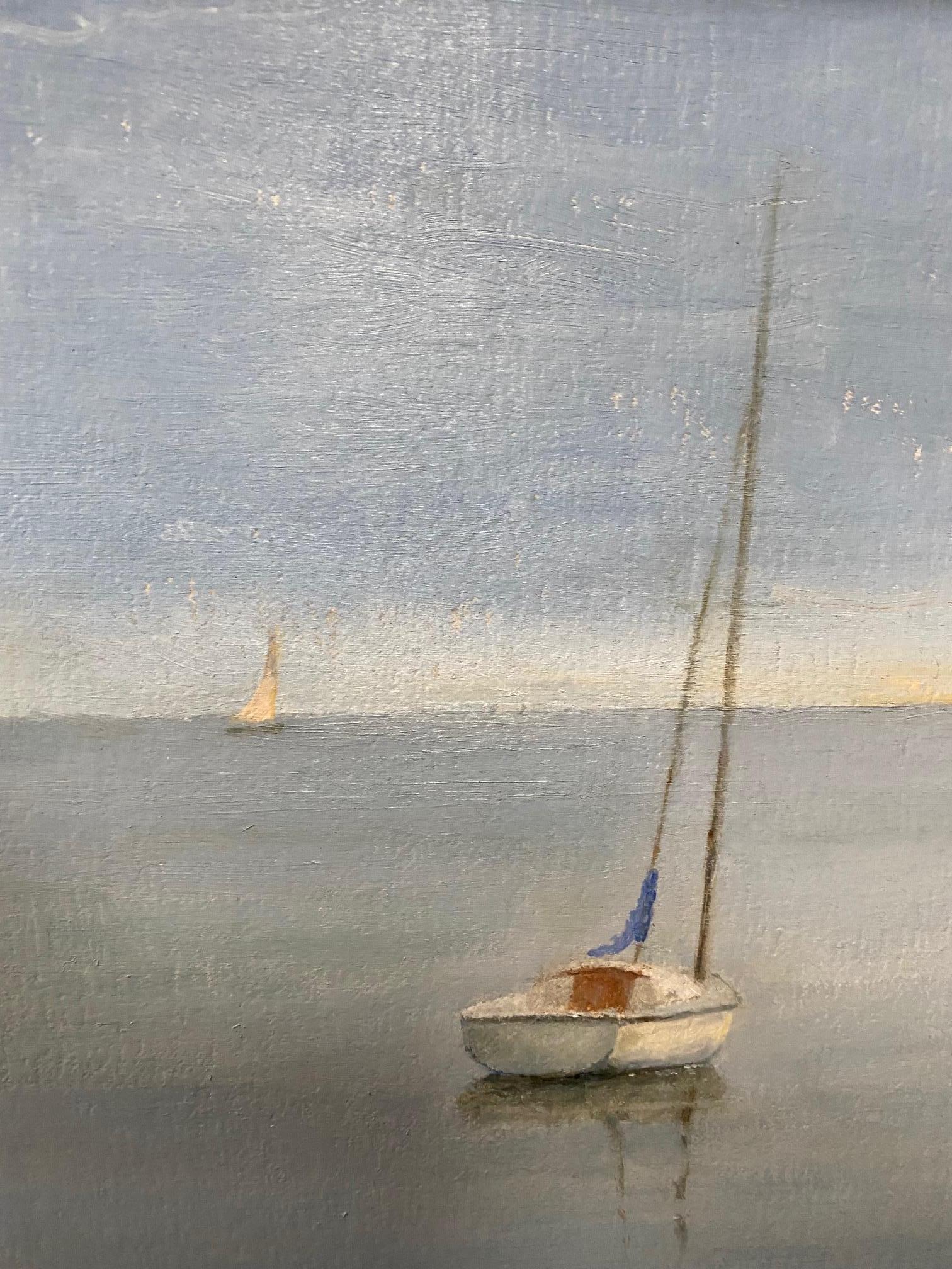 Morning Calm, original impressionist marine landscape - Impressionist Painting by Stephen Knight