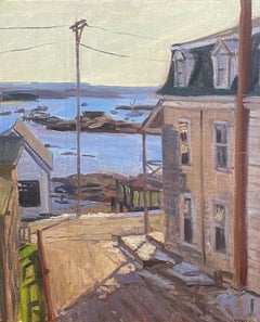 Stephen LaPierre, 20th C, View of Stonington Maine, Oil on Panel