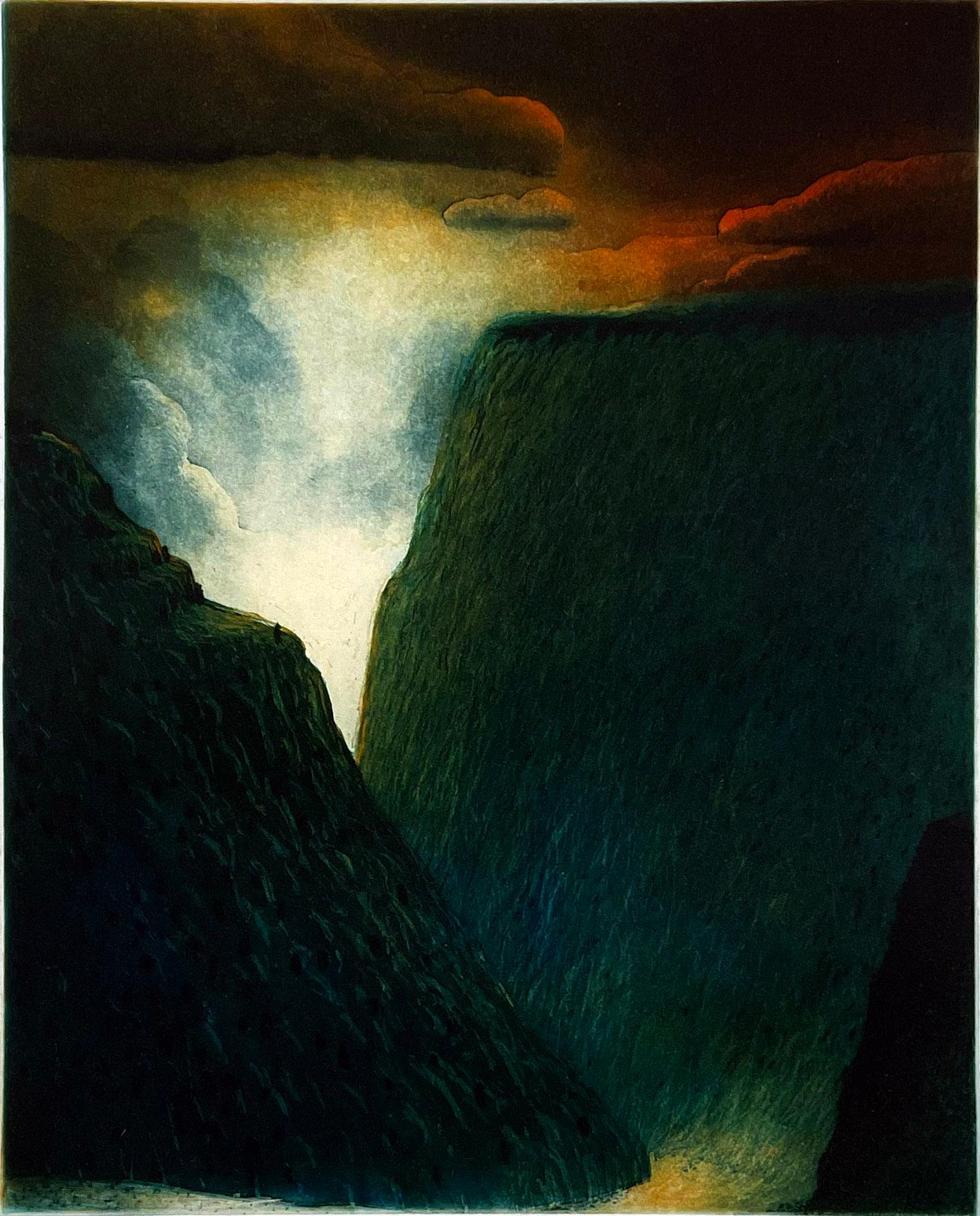 Stephen Lawlor Landscape Print - Odyssey, Canyon Landscape With Cascading Light, 2010, Ed. of 85