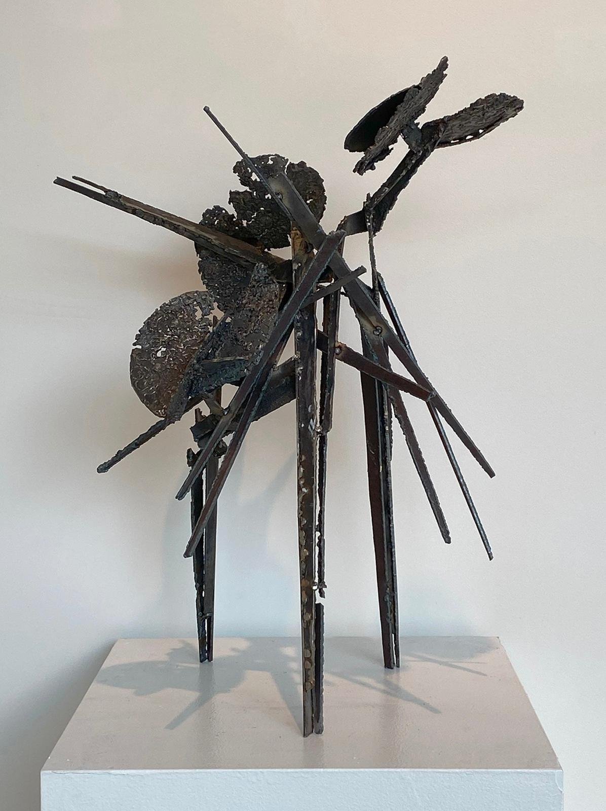 Embattled - Gray Abstract Sculpture by Stephen Lee