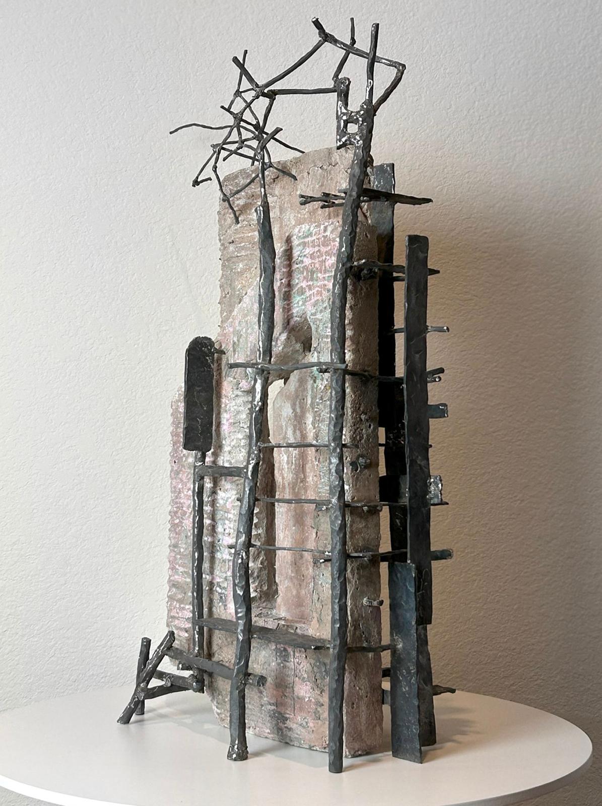 Intersignificance - Gray Abstract Sculpture by Stephen Lee