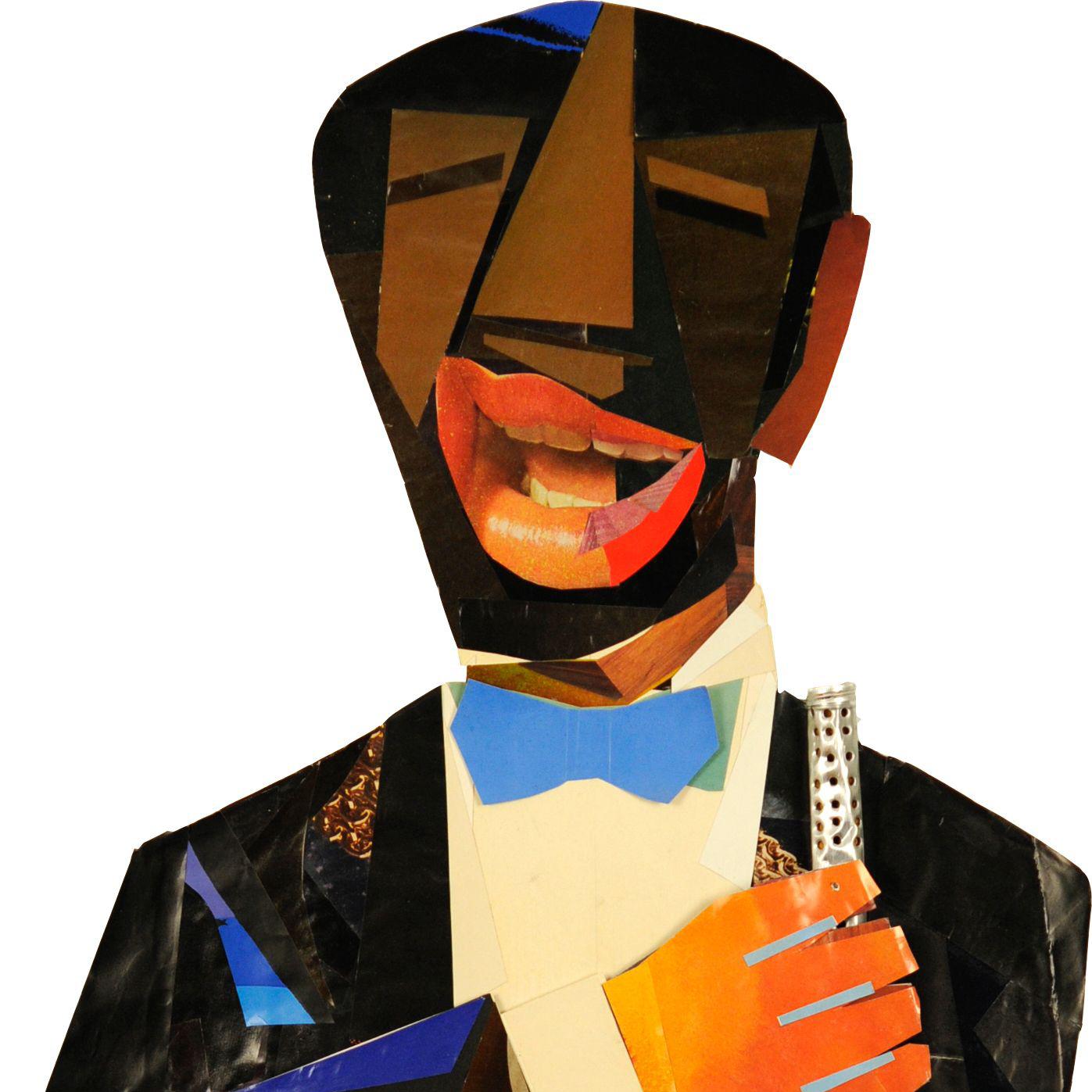 Jazz Singer - American Modern Mixed Media Art by Stephen Longstreet