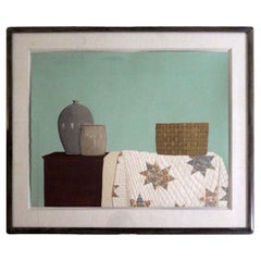 Stephen Lorber Red Chest and Stoneware Original Gouache on Paper Framed