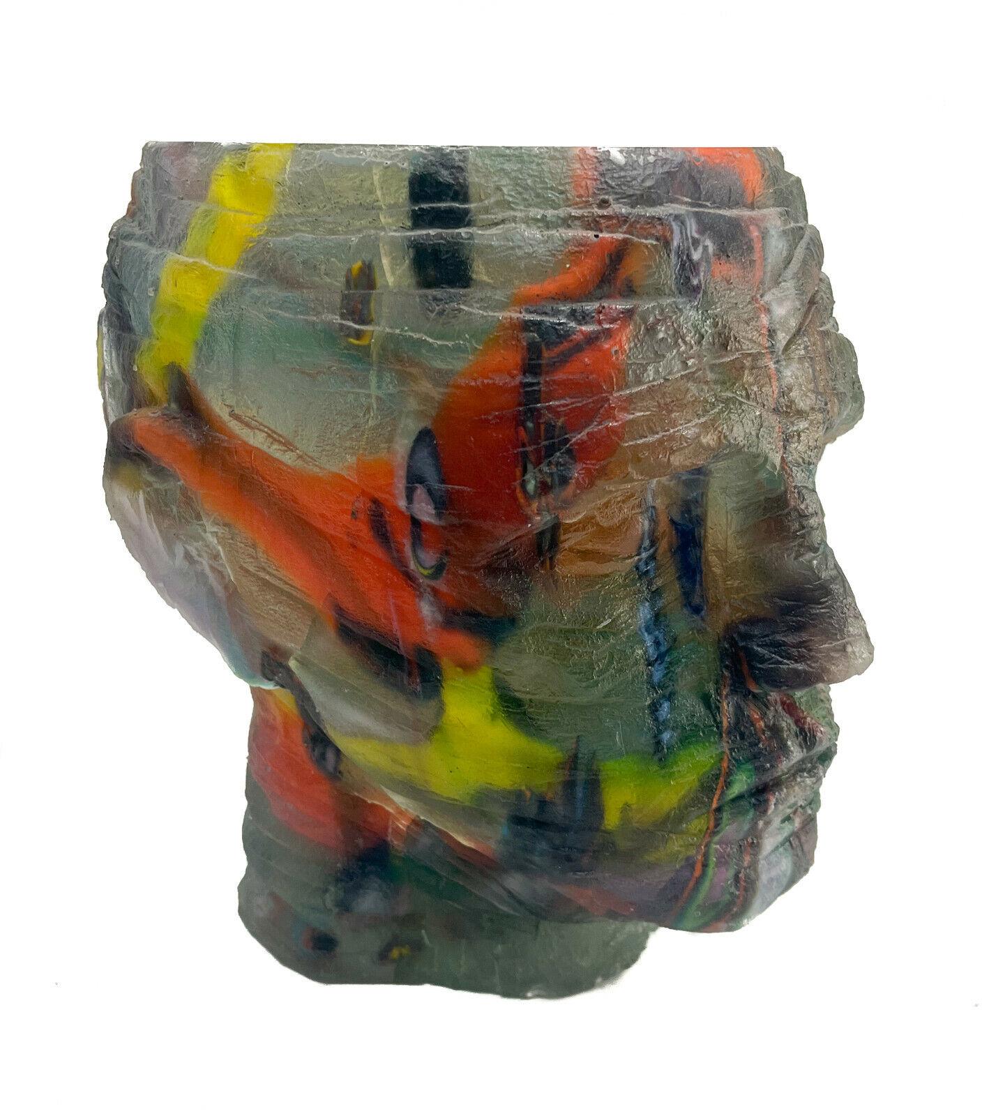 Stephen Lorson Glass Head Sculpture, George, 1995 In Good Condition For Sale In Gardena, CA