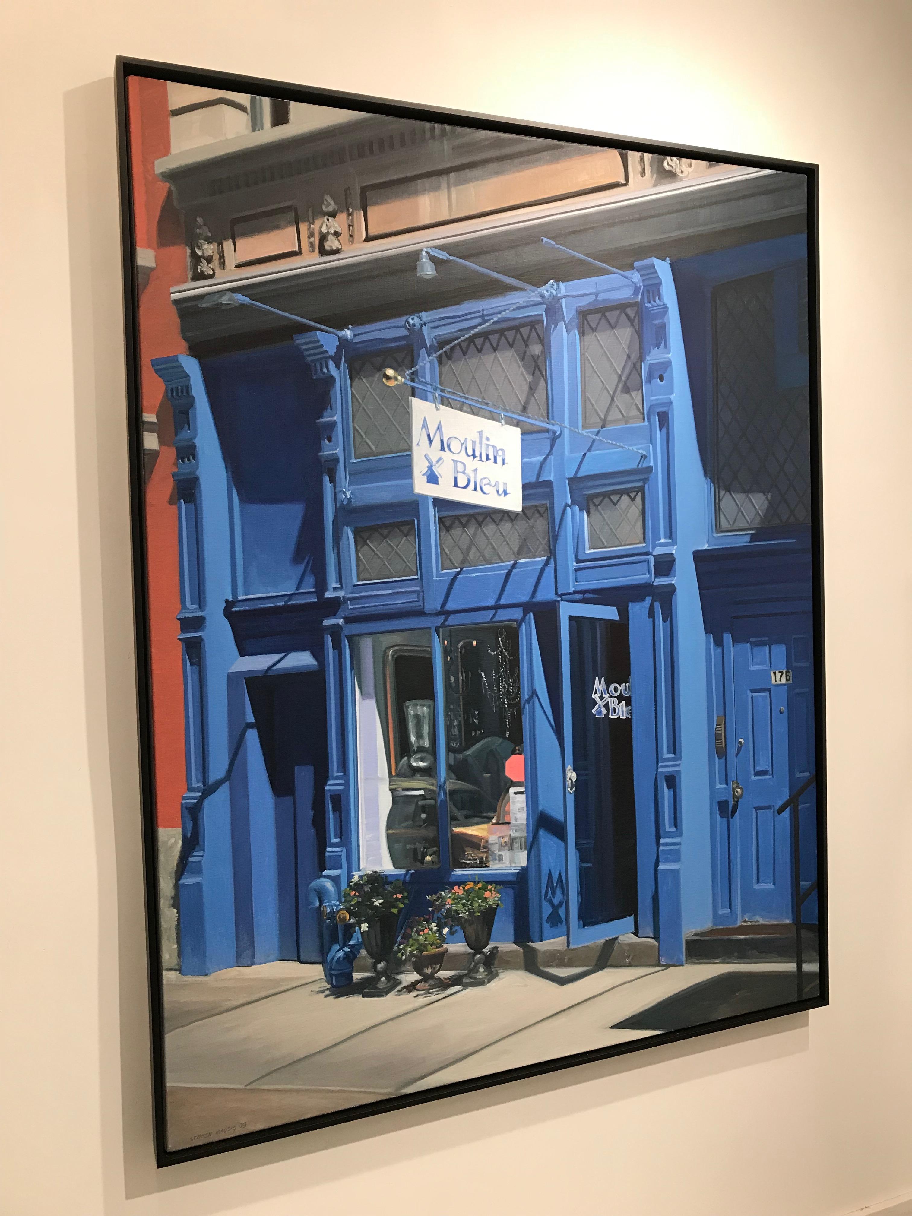 Moulin Bleu, Framed - Painting by Stephen Magsig