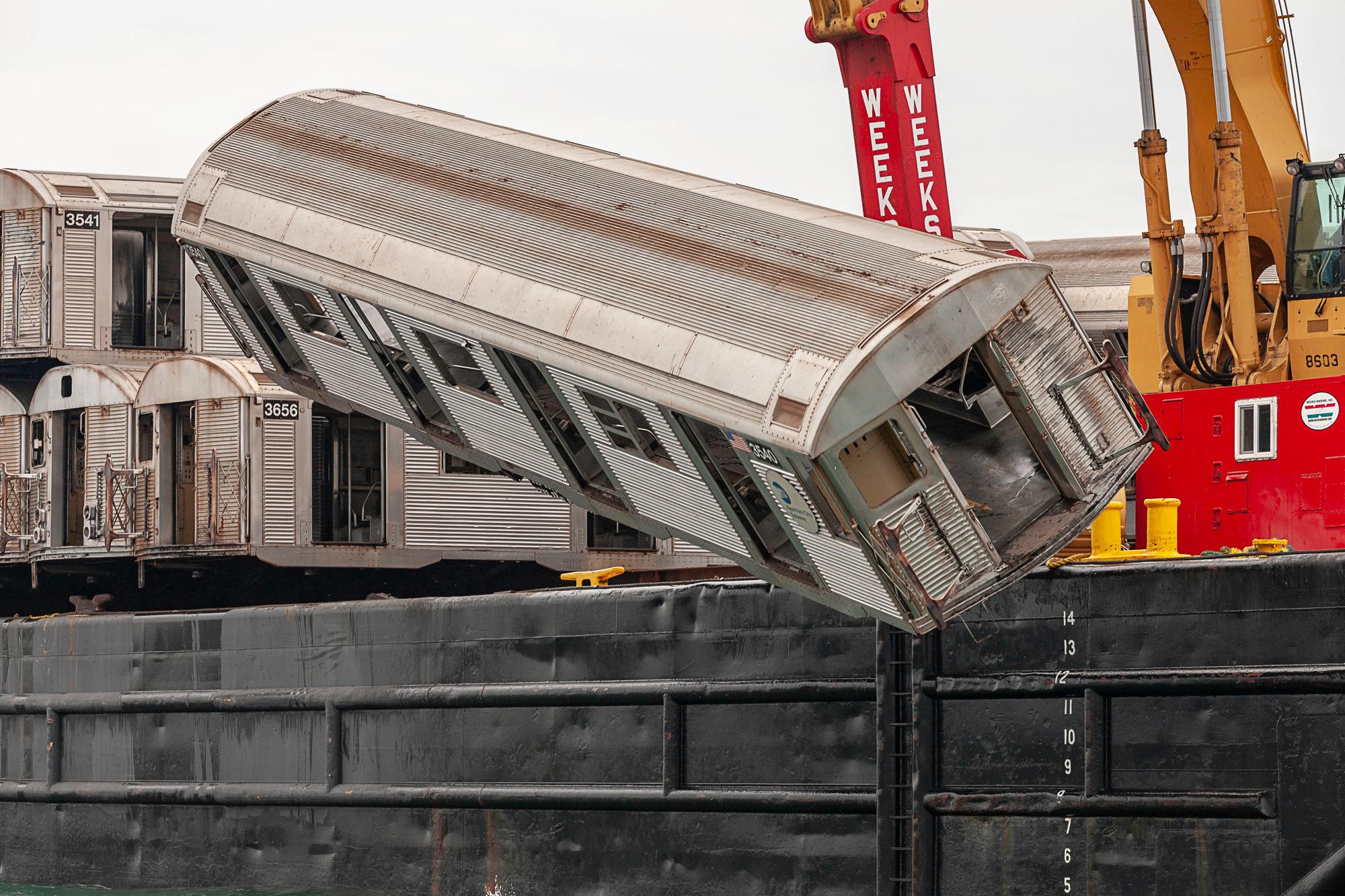 Stephen Mallon Landscape Photograph - "Air Break" Subway Reefing Photograph series