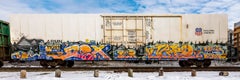 "Armn 110418" Graffiti peint voiture de train de chemin de fer, photo en édition limitée 10"x30"