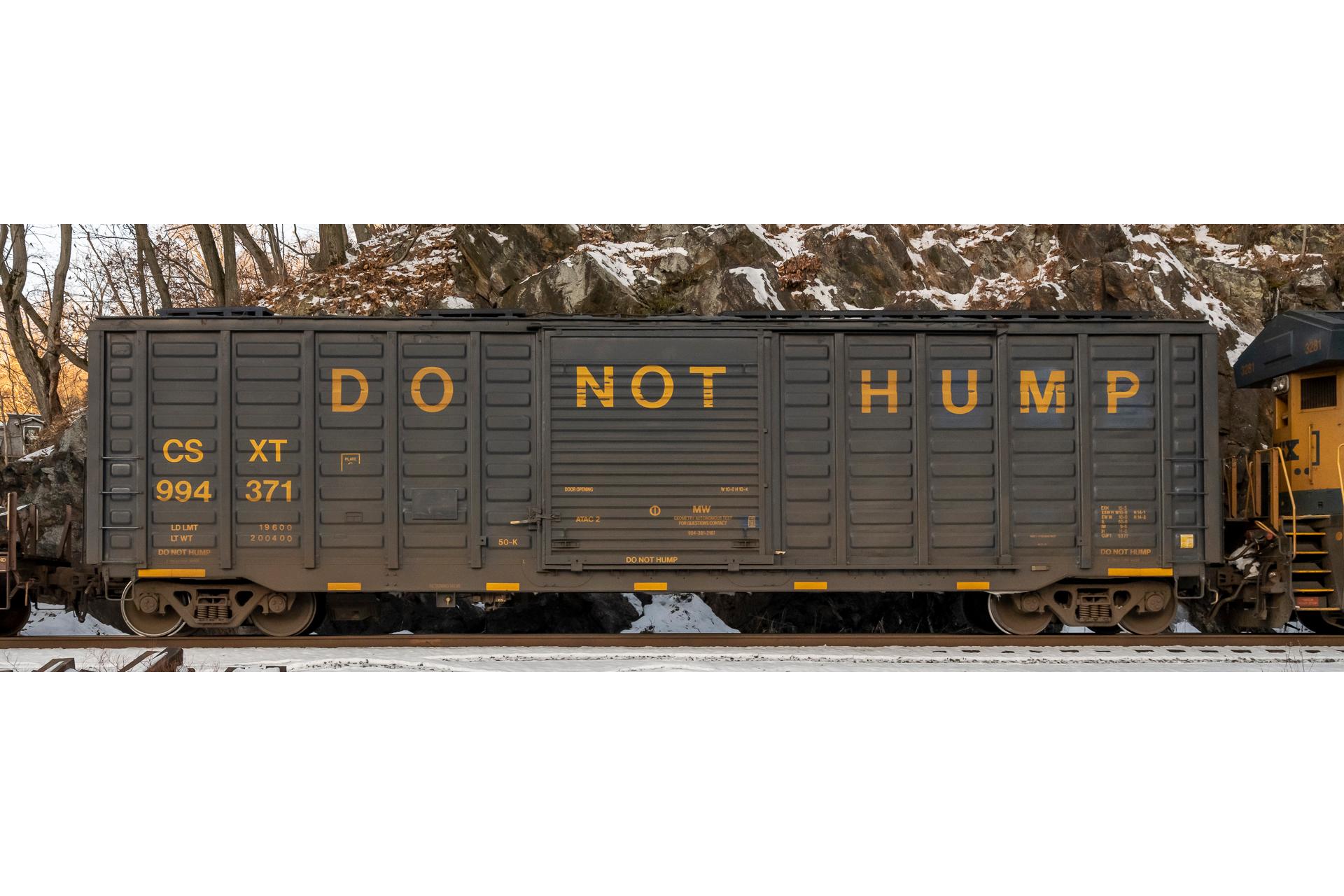 Stephen Mallon Figurative Photograph - "Boxcar CSXT 994 371" Contemporary Freight Train photograph, do not hump text