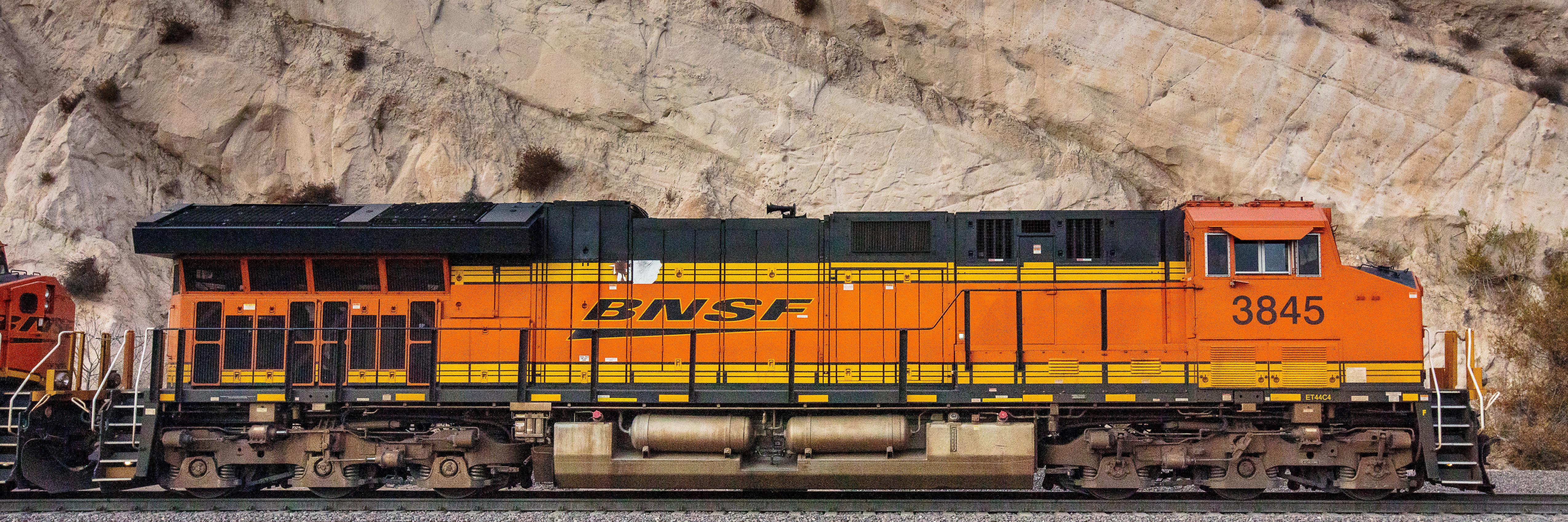 Stephen Mallon Color Photograph -  "Locomotive BNSF 3845" limited edition photograph (freight train in landscape)