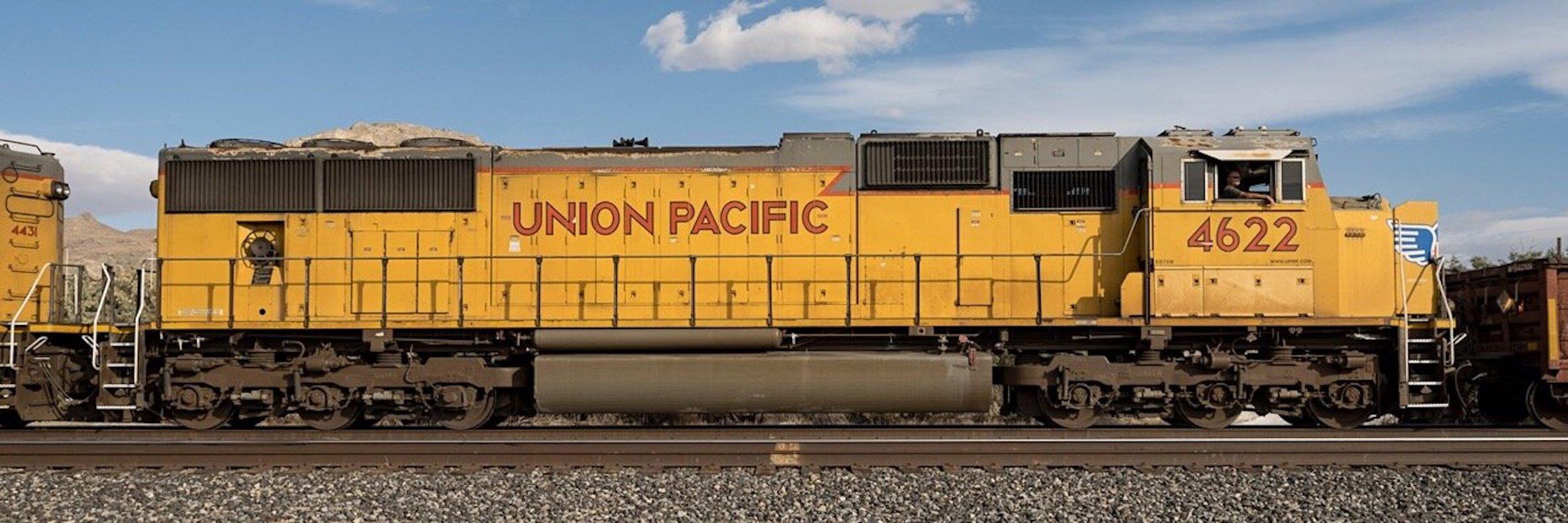 Stephen Mallon Landscape Photograph - "Locomotive UP462" Contemporary photograph of railroad train car limited ediiton