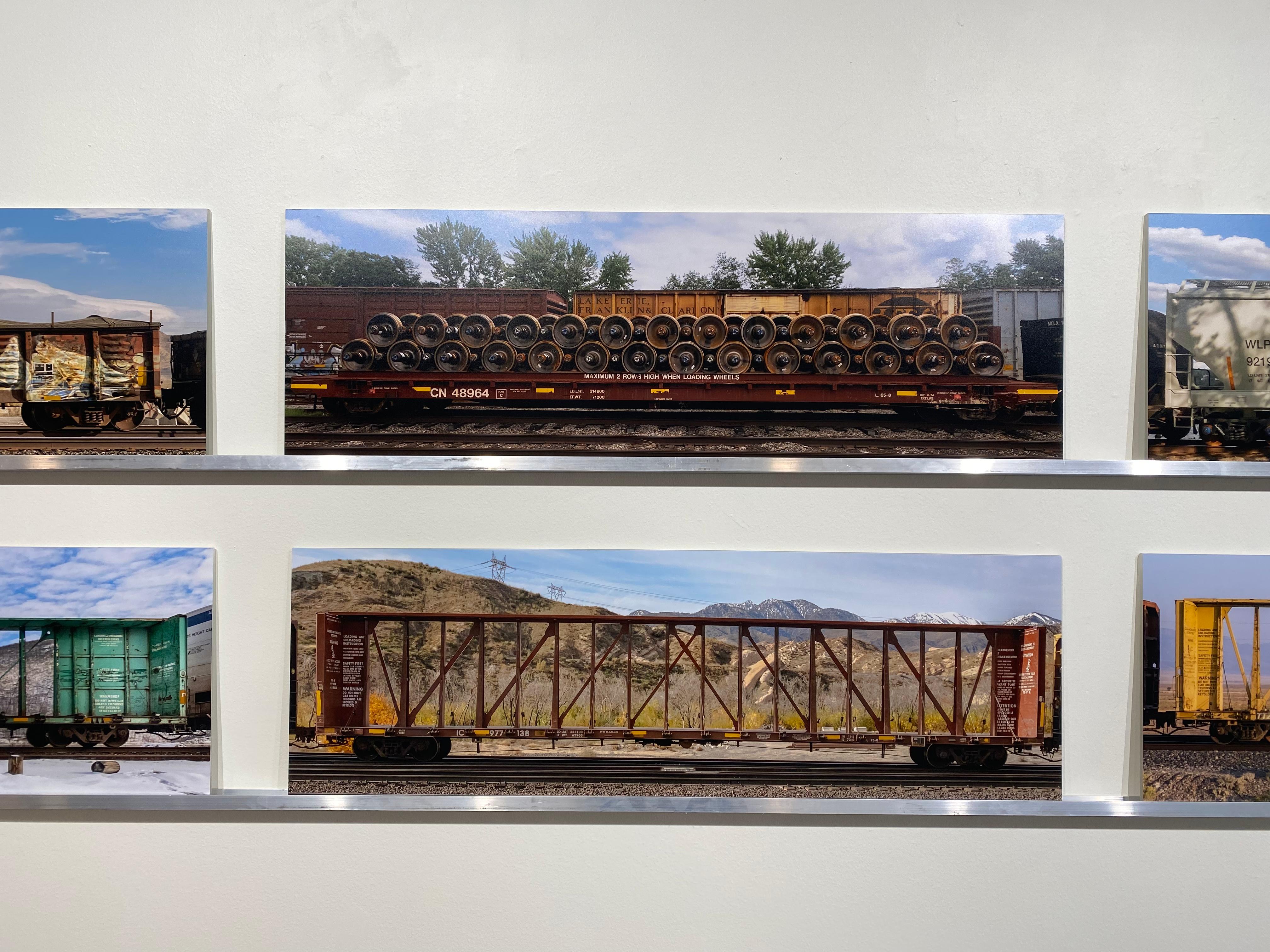 Passing Freight, Fotografía en color, Instalación multipanel - vagones de tren - Photograph Contemporáneo de Stephen Mallon