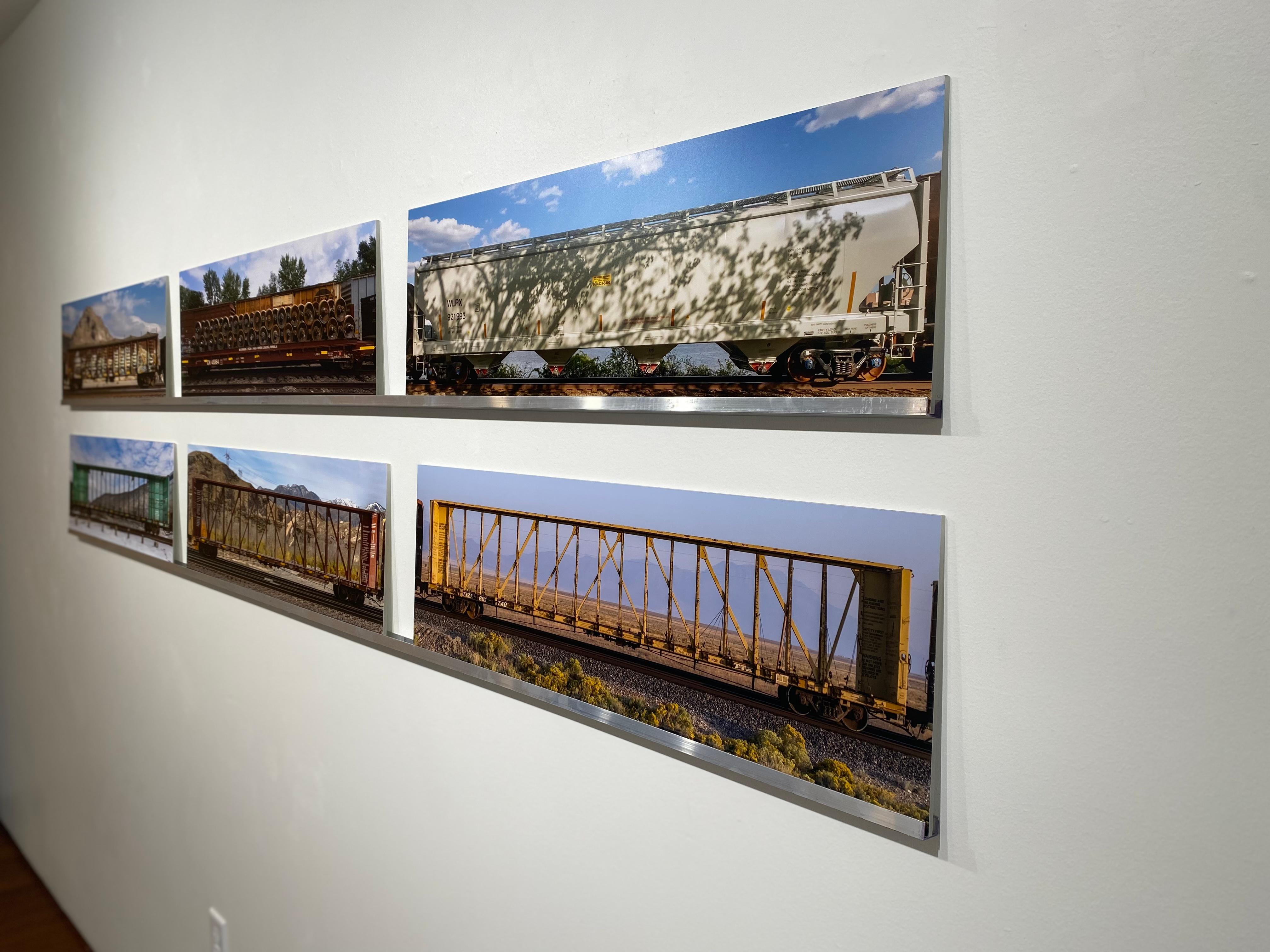 Se presentan seis fotografías en color de vagones de tren en una cuadrícula de 24 
