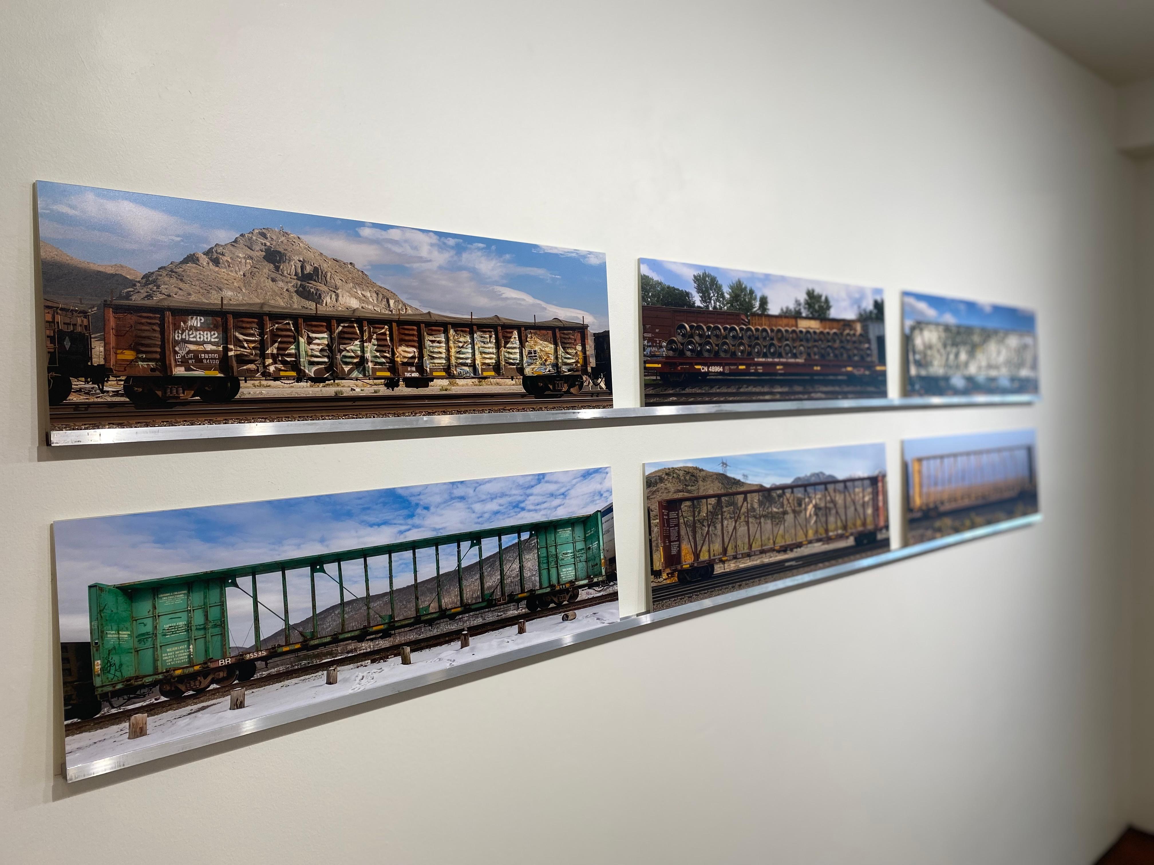 Passing Freight, Fotografía en color, Instalación multipanel - vagones de tren en venta 1